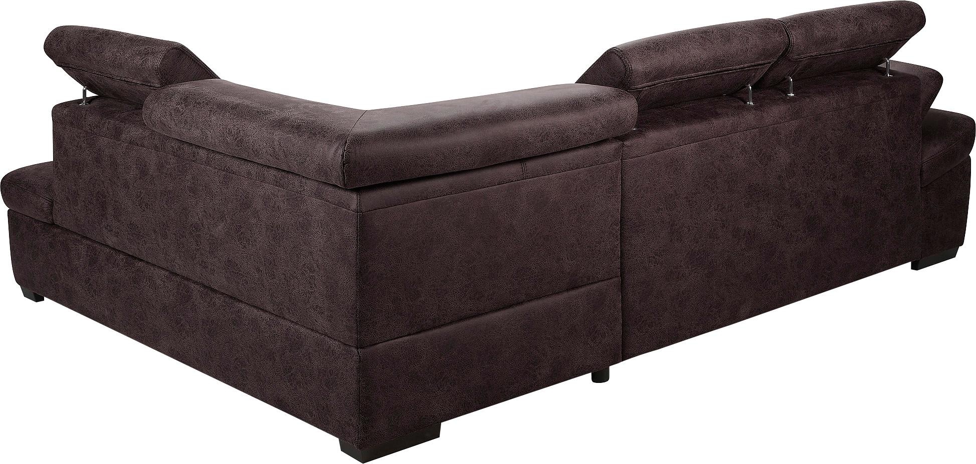 exxpo - sofa fashion Ecksofa »Salerno, klassisch modernes Funktionssofa, hoher Sitzkomfort, L-Form«, inkl. Kopf- und Armteilverstellung, wahlweise mit Bettfunktion
