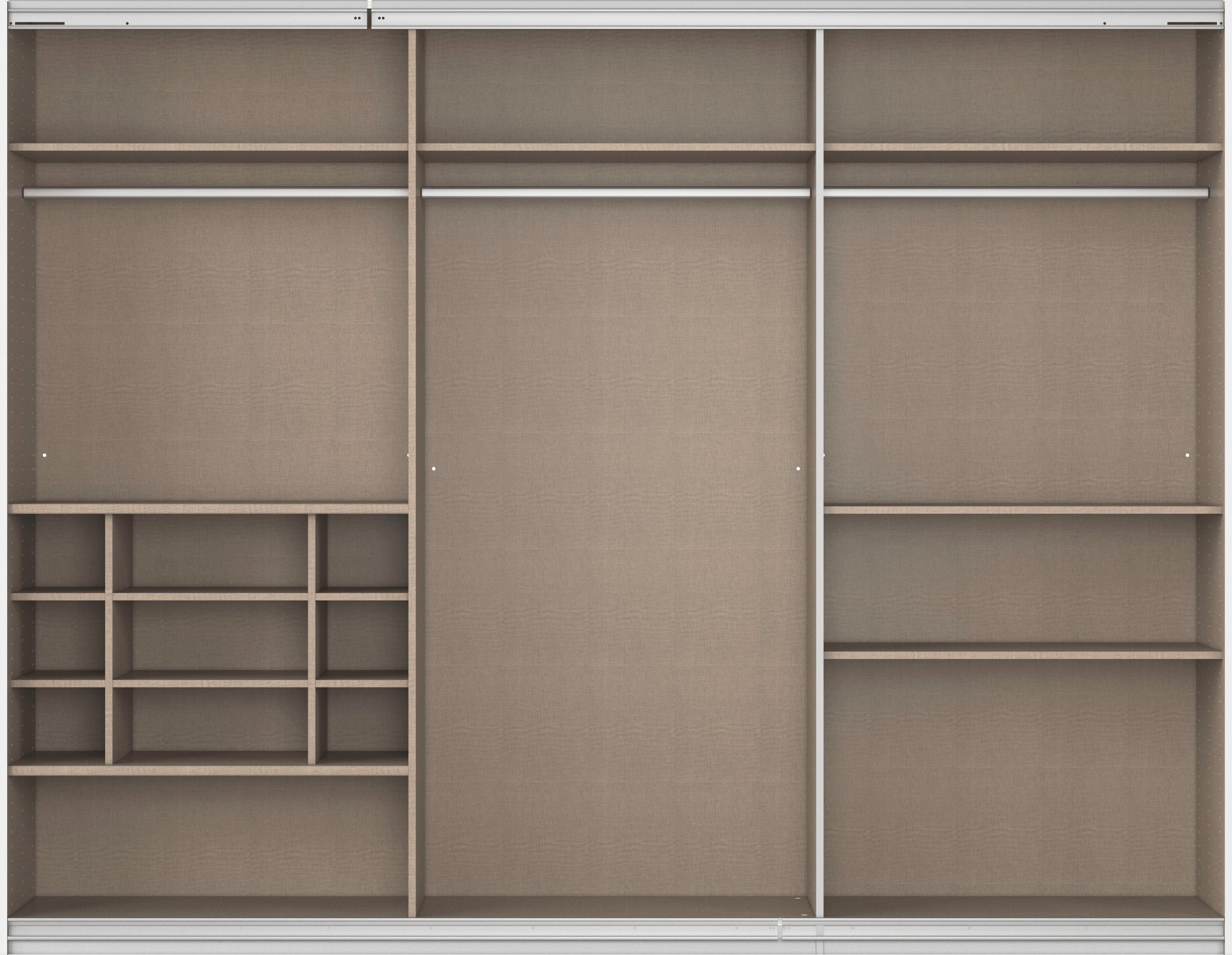 rauch Schwebetürenschrank »Kleiderschrank Schrank Garderobe Wäscheschrank TOMA mit Passepartout«, inkl. Regaleinsatz sowie zusätzlichen Einlegeböden MADE IN GERMANY