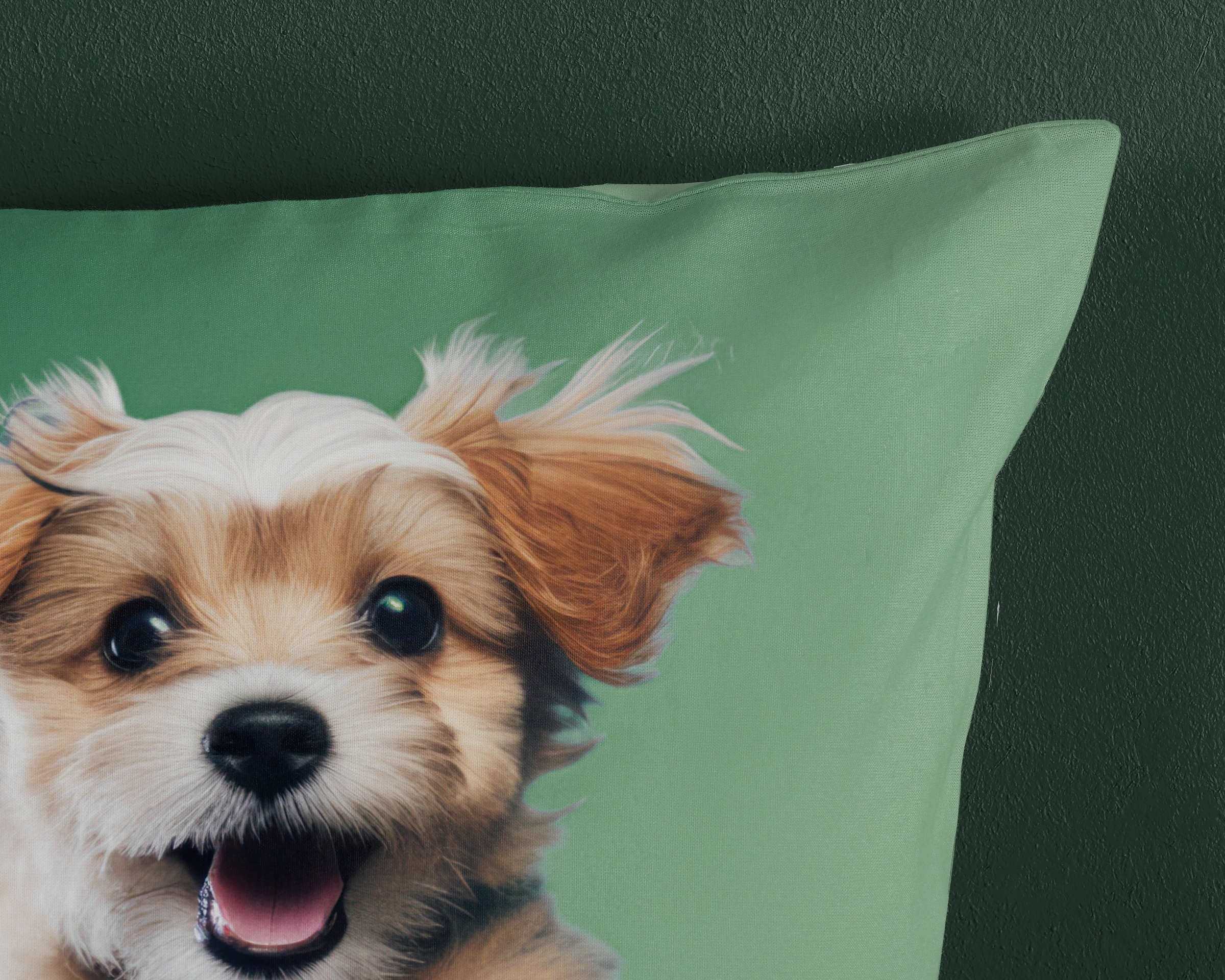 good morning Kinderbettwäsche »Mambo« 2 Baumwolle, Renforcé, Wendeoptik, Kind, Hund, Grün