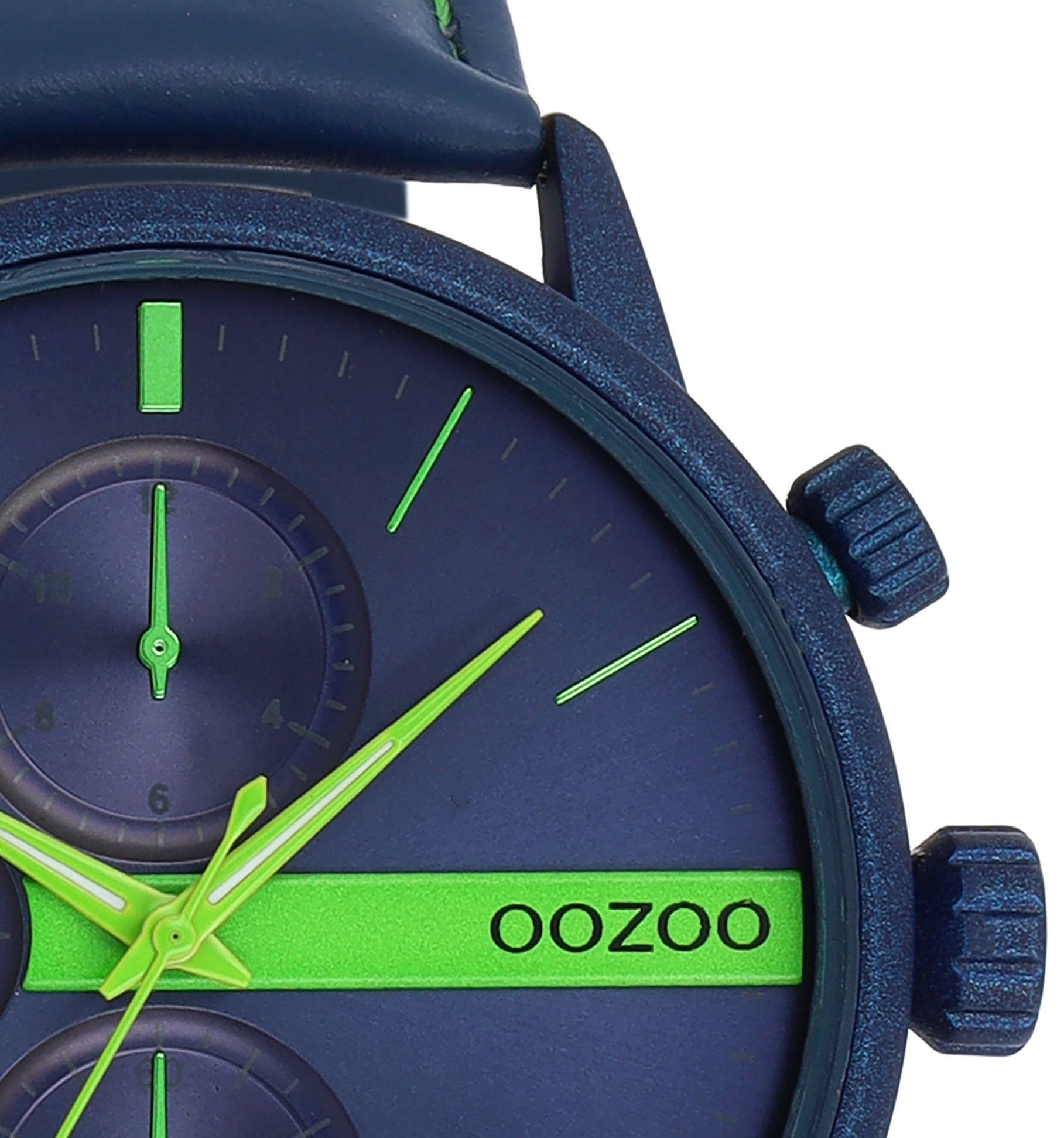 OOZOO Quarzuhr, Armbanduhr, Herrenuhr, Lederarmband, Chrono-Look