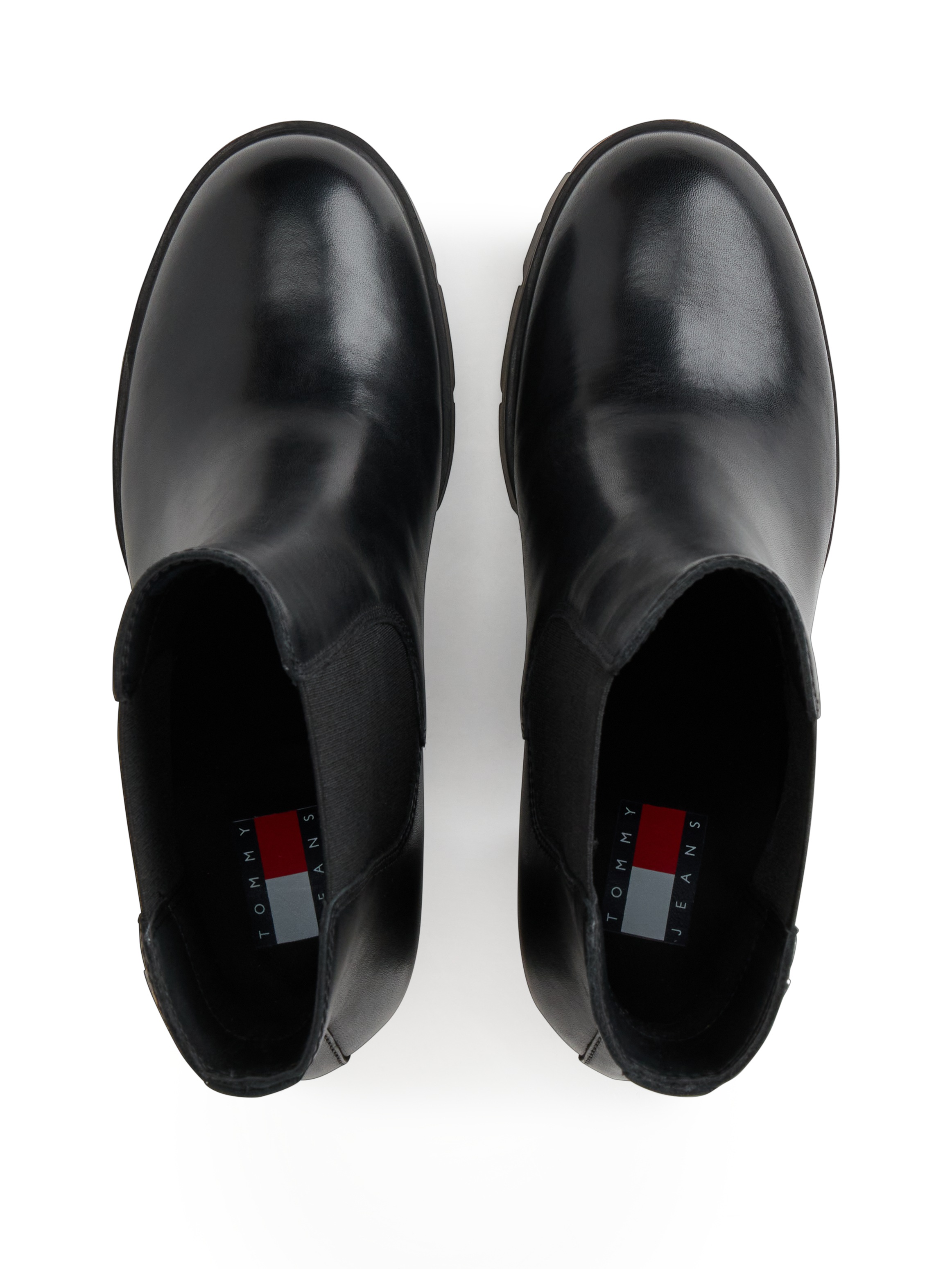 Tommy Jeans Chelseaboots »TJW CHELSEA HIGH HEEL BOOTS«  Ankle Boots, Plateaustiefeletten mit Stretcheinsatz und Logoflagge