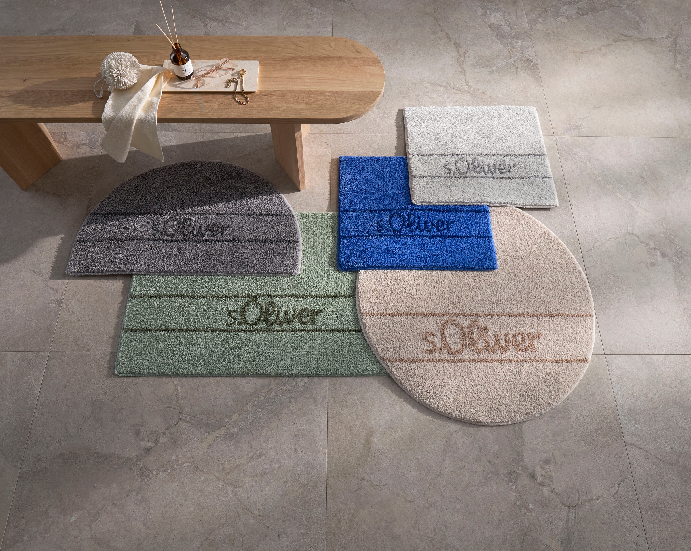 S.OLIVER Badematte »Allie, Badvorleger, Badezimmer Teppich, Duschvorleger« Höhe 10 mm rutschhemmend beschichtet schnell trocknend strapazierfähig...