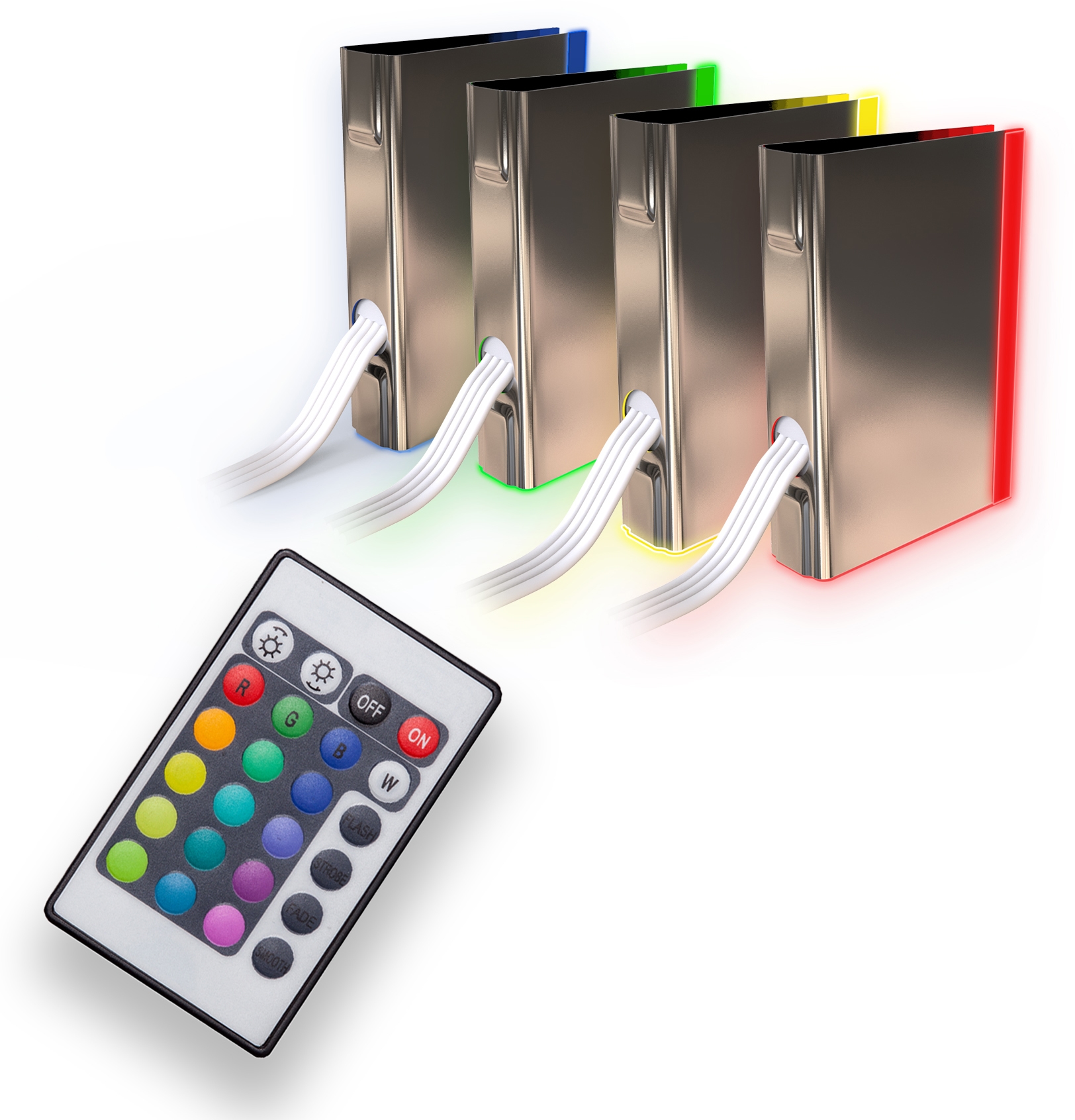 B.K.Licht LED Dekolicht, 8 flammig, Leuchtmittel LED-Board | LED fest integriert, LED Clips, RGB, Glasboden-Beleuchtung, Glaskantenlichter, Leuchten