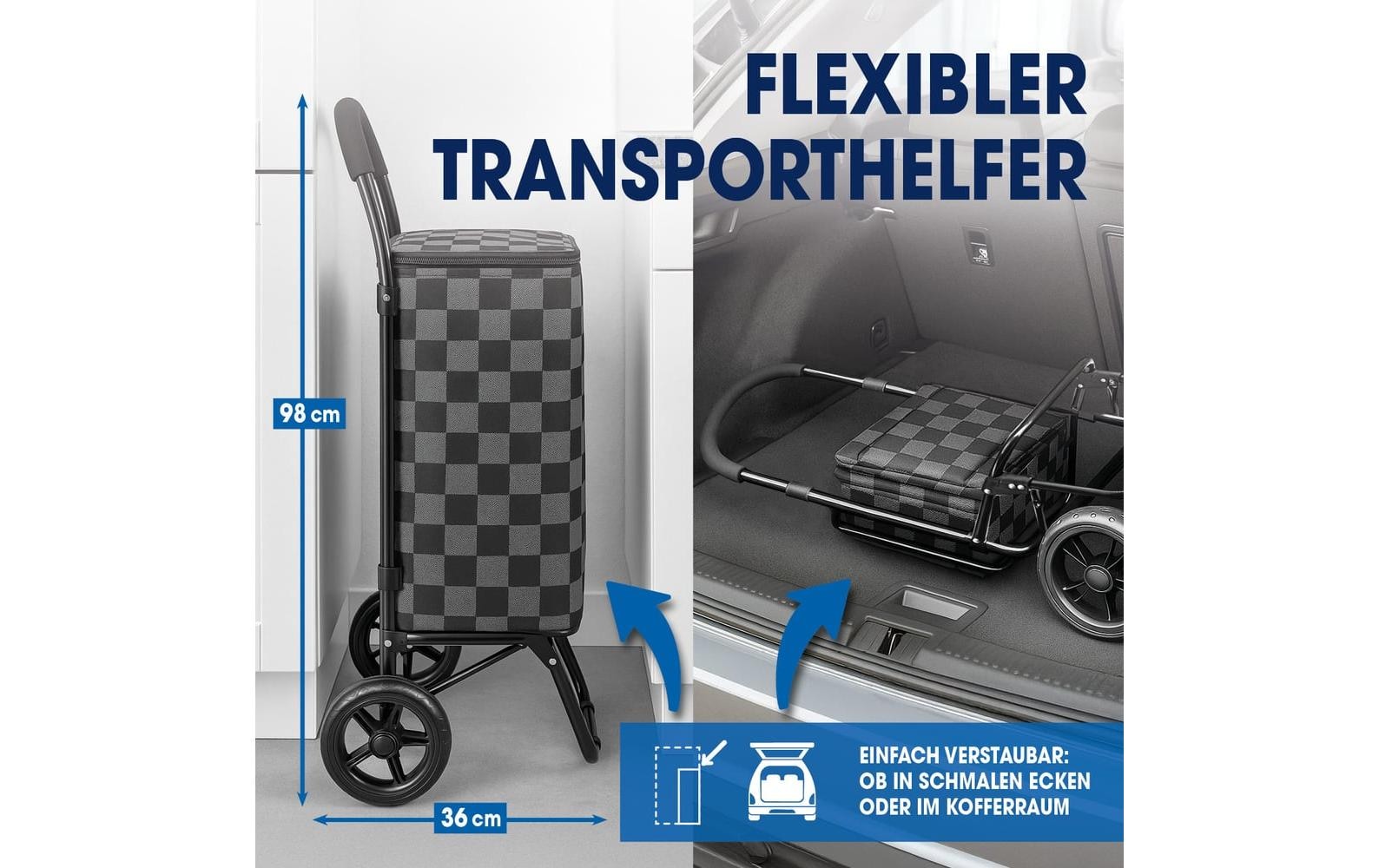 EASYmaxx Einkaufstrolley »52 l« Faltbarer Einkaufstrolley mit Kühltasche