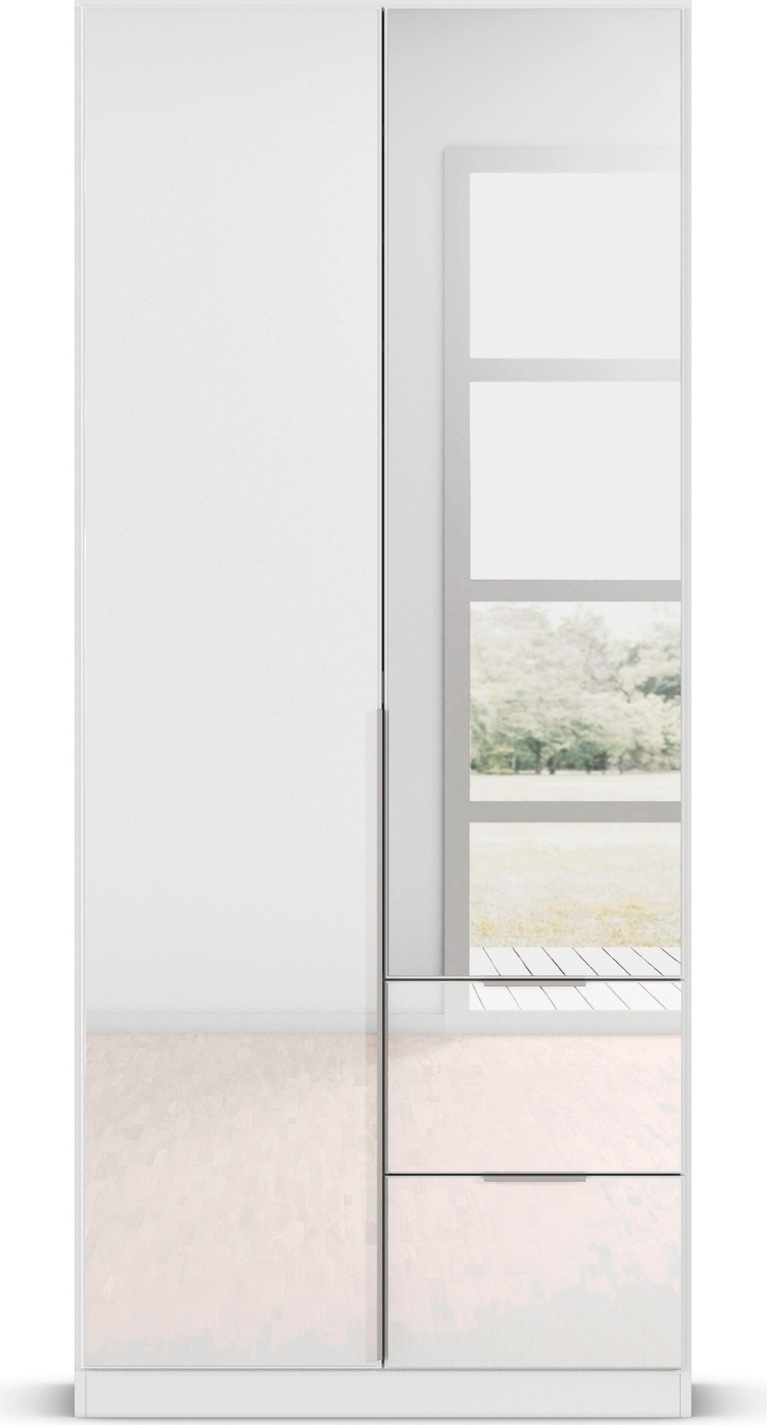 rauch Drehtürenschrank »Kleiderschrank Kleiderschränke Schrank Garderobe AGORDO mit Glasfront«, (in zwei Griff-Farben mit Glasfront), mit Außenschubkästen, in 6 Breiten und 2 Höhen MADE IN GERMANY