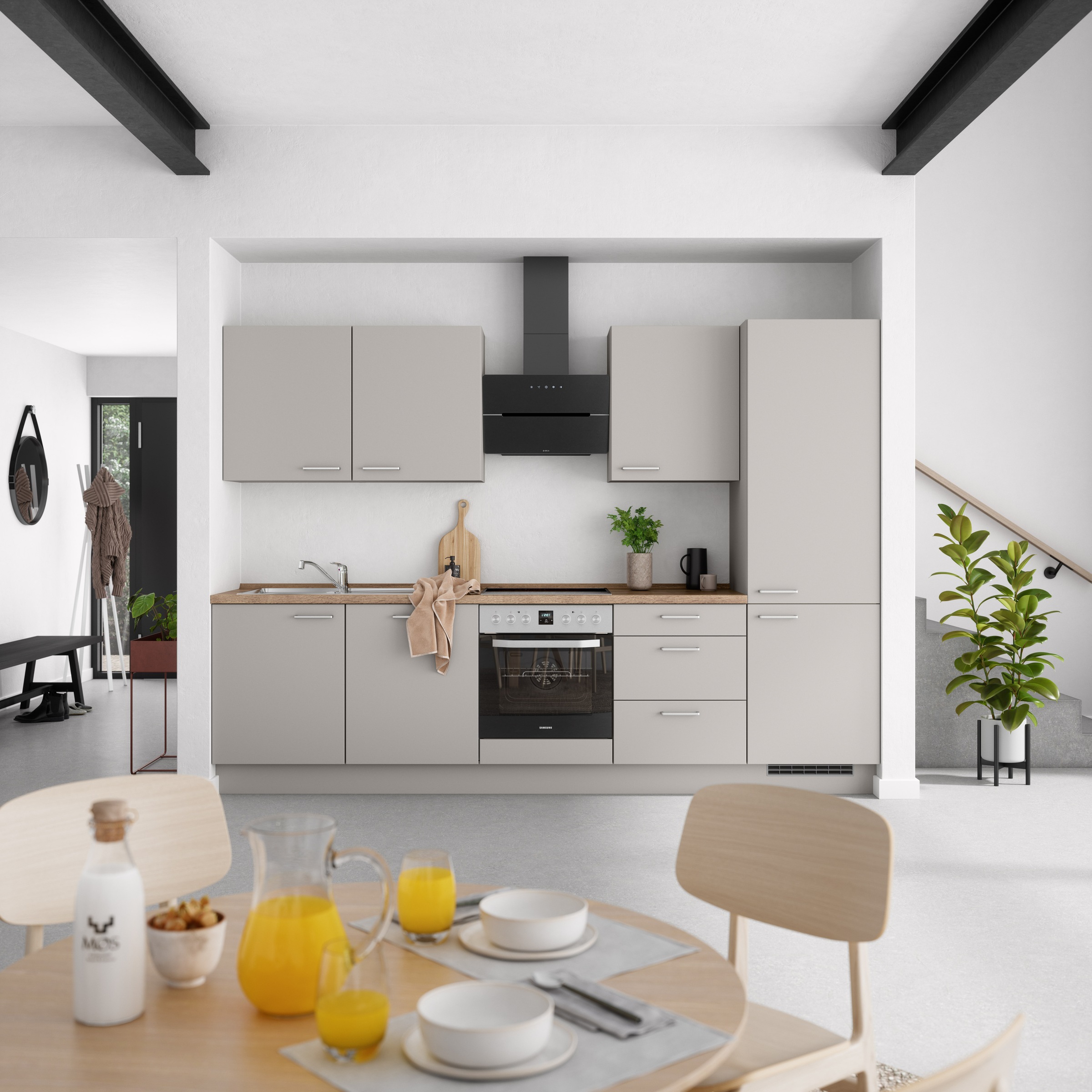 nobilia® Küchenzeile »"Touch II"«, vormontiert, Ausrichtung wählbar, Breite 300 cm, wahlw. mit E-Geräten