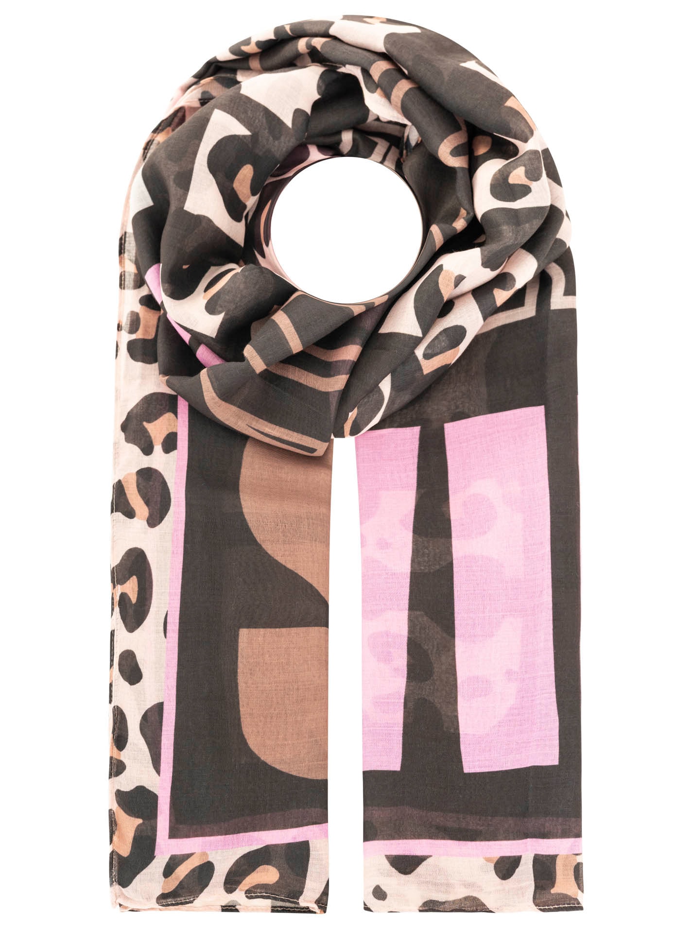 Zwillingsherz Schal »"Lettering"« Leo-Muster, mit Schriftzug, transparent