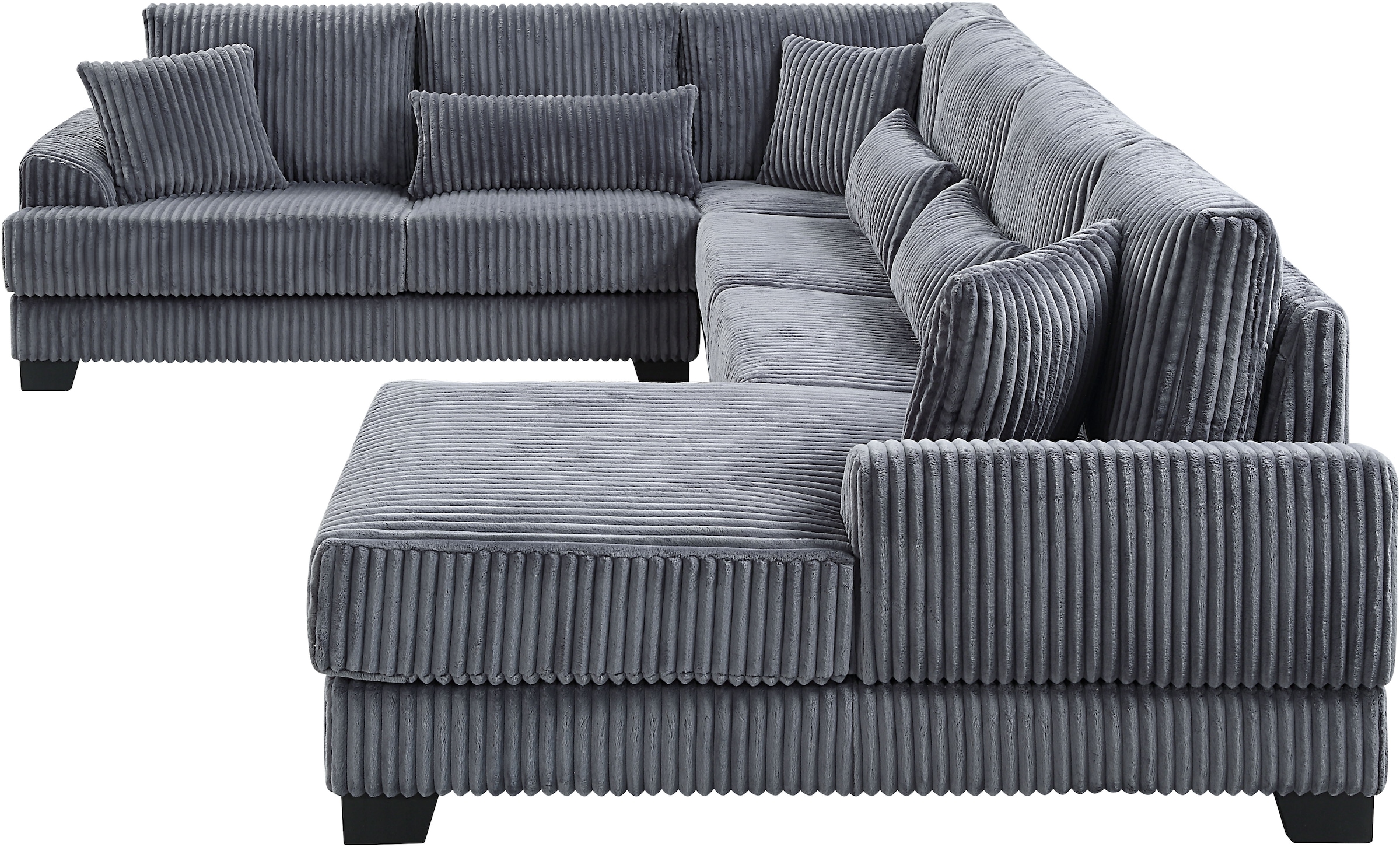 ATLANTIC home collection Wohnlandschaft, weicher XXL-Cordbezug, inklusive 6 Zierkissen