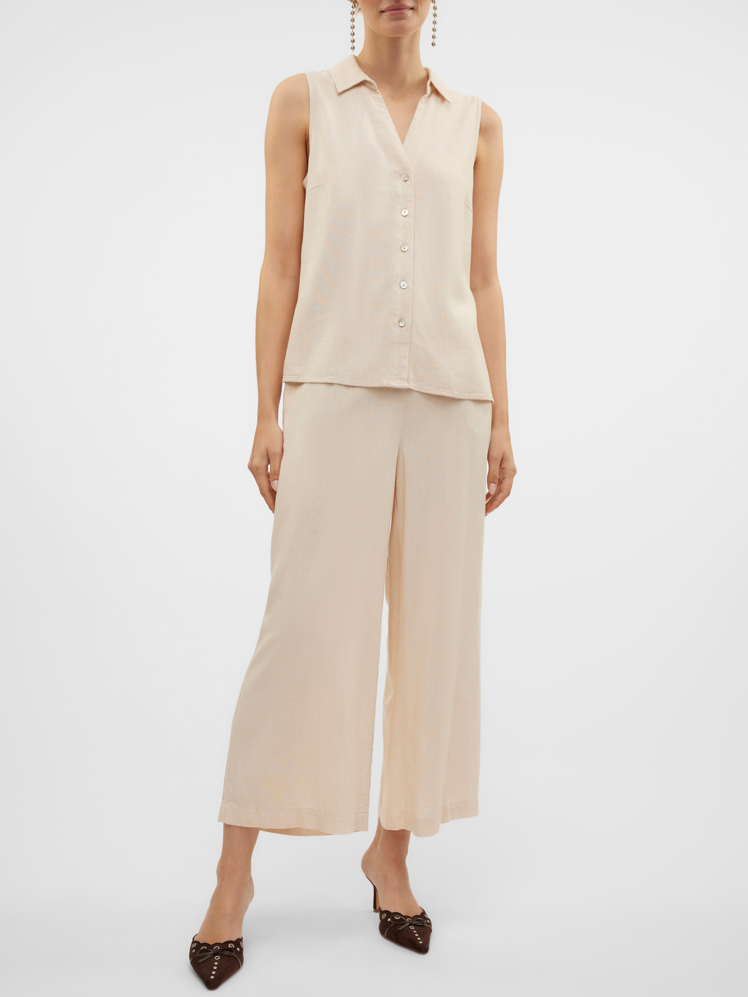 Vero Moda Culotte »VMMYMILO H/W CULOTTE PANT WVN GA«, mit Leinen