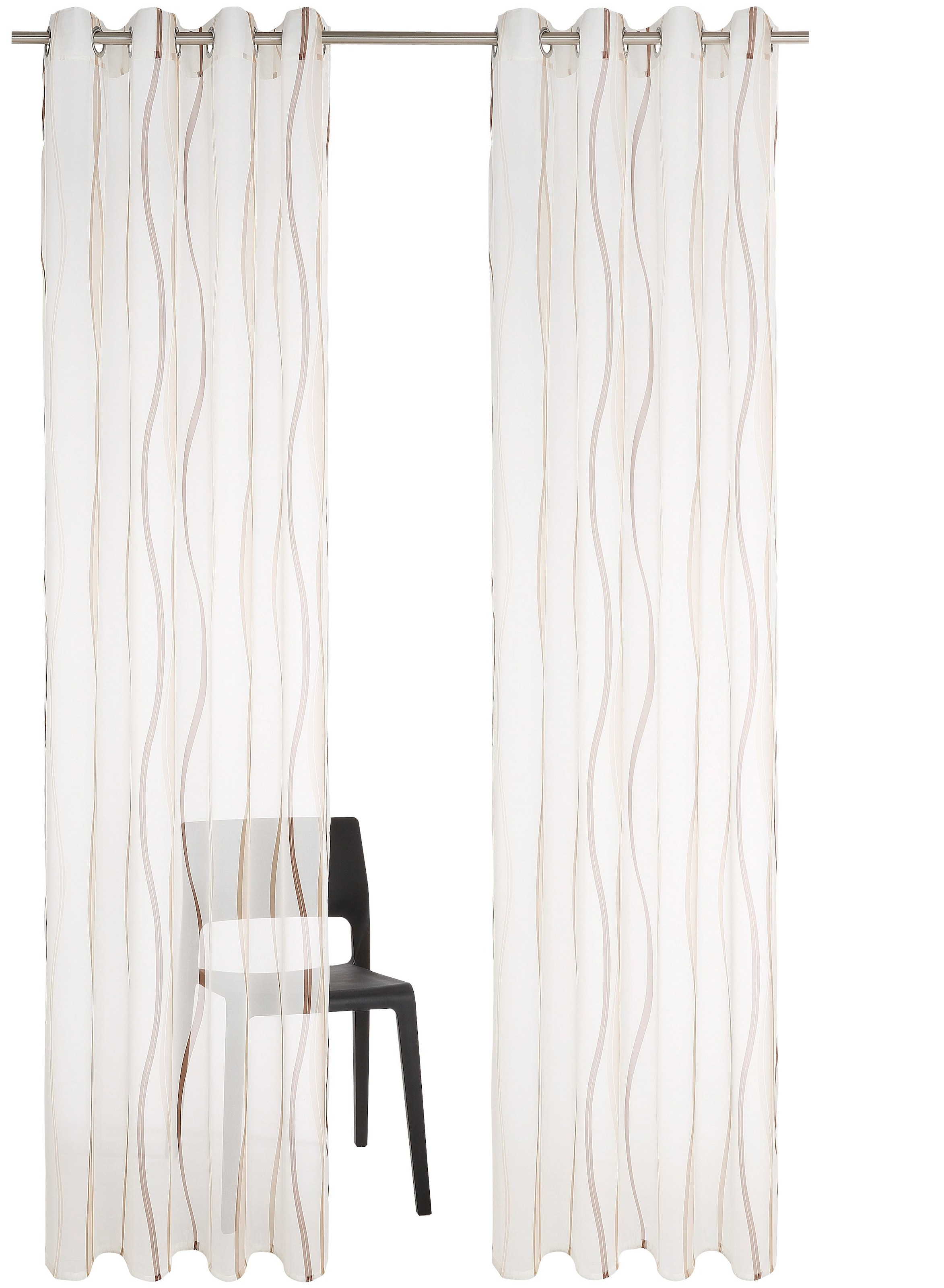 my home Gardine »Dimona« Ösen 2 Stk. tlg. 2-er Set, transparent, Voile, Pol günstig online kaufen