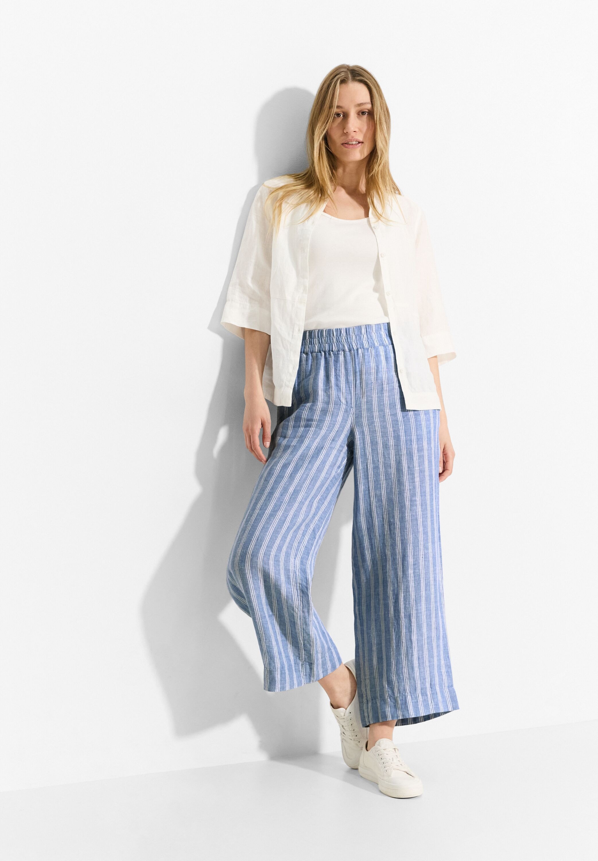 Cecil Leinenhose »Style Neele«, mit Streifen im Culotte-Stil
