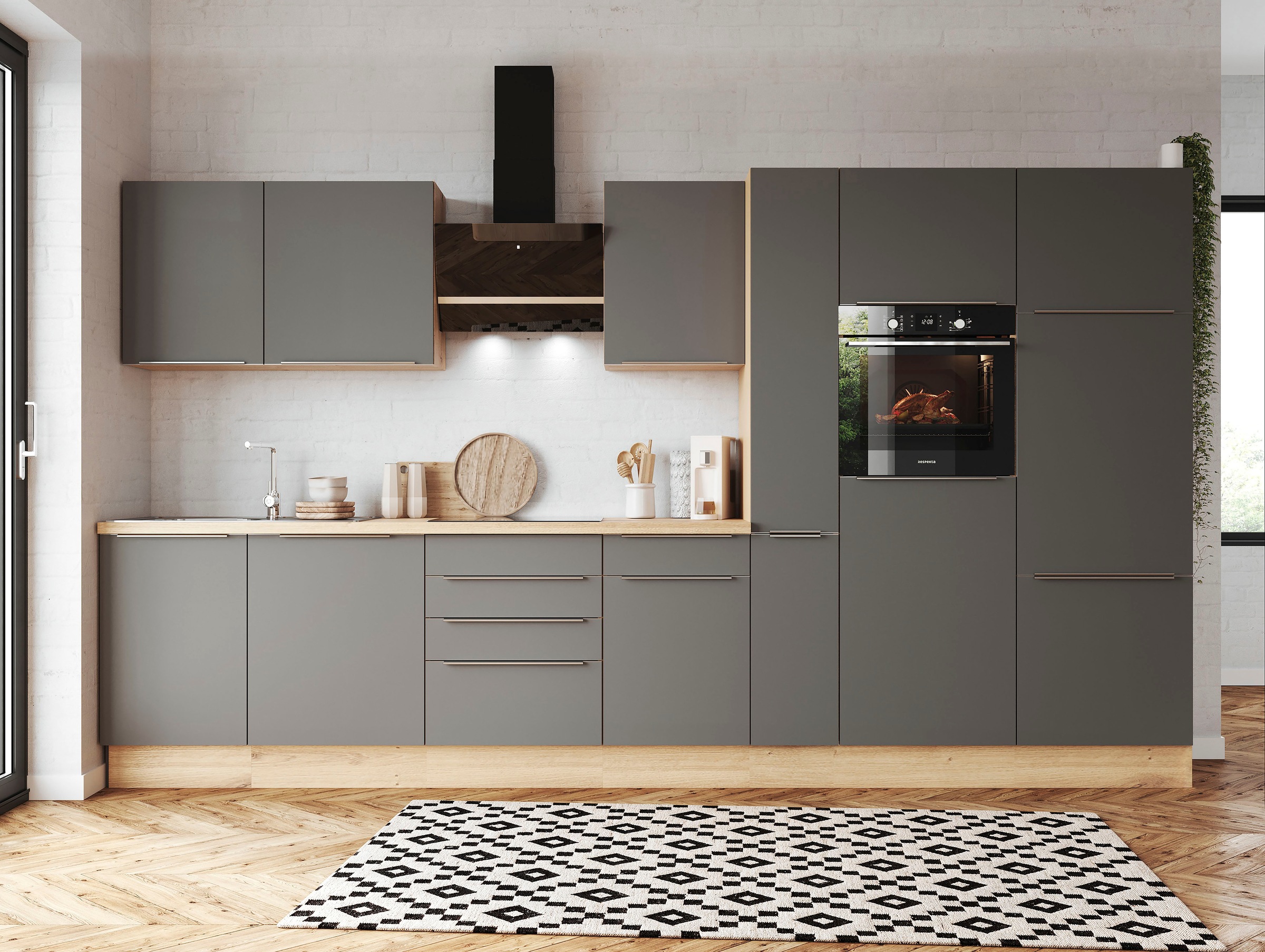 RESPEKTA Küchenzeile »Safado aus der Serie Marleen« Breite 370 cm, mit Soft günstig online kaufen