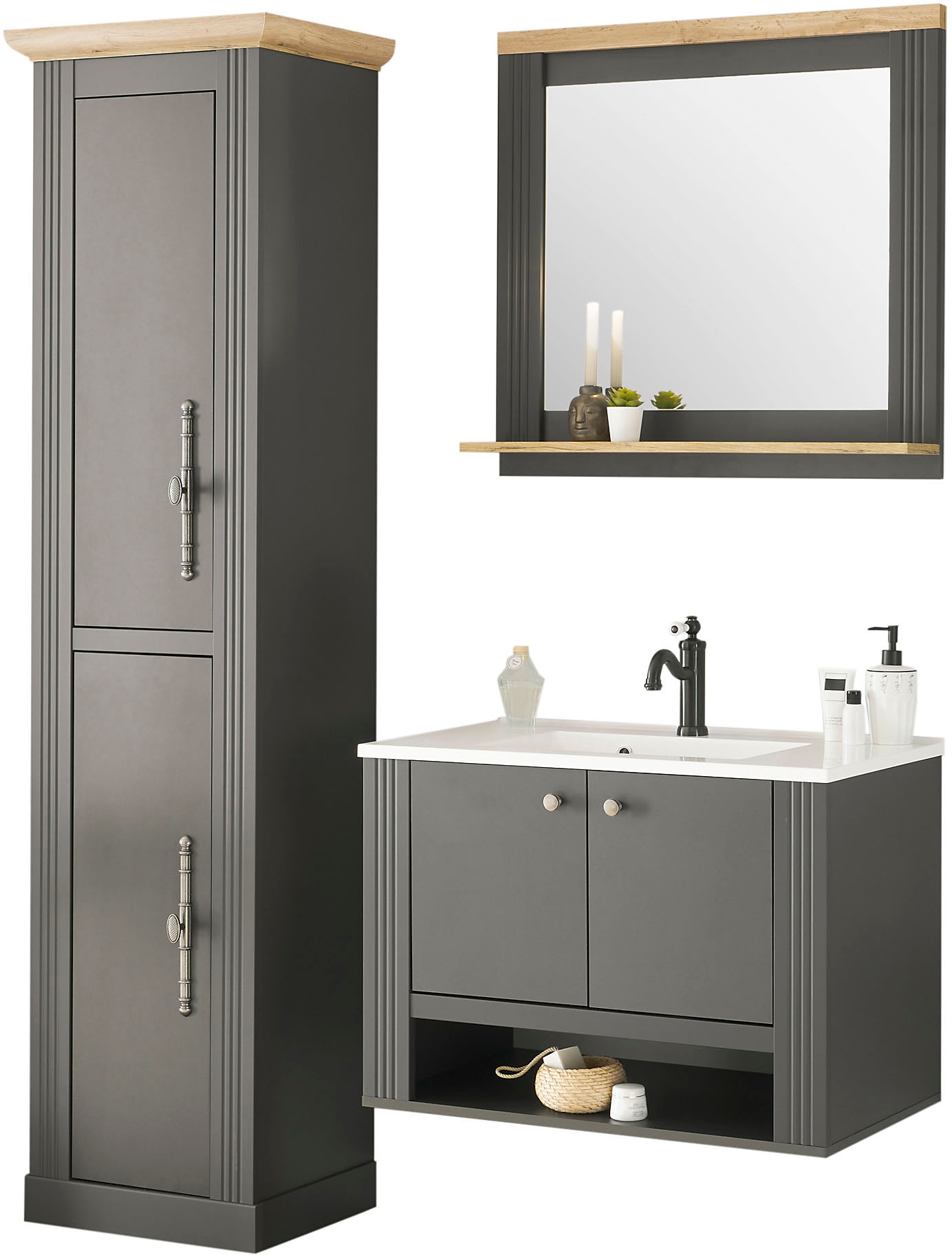 Home affaire Badmöbel-Set »WESTMINSTER, Bad im Landhausstil, 3-teiliges Bad günstig online kaufen