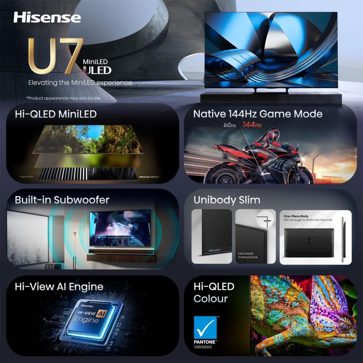 Hisense QLED-Fernseher »65U7DSE« 164 cm/65 ″ Smart-TV