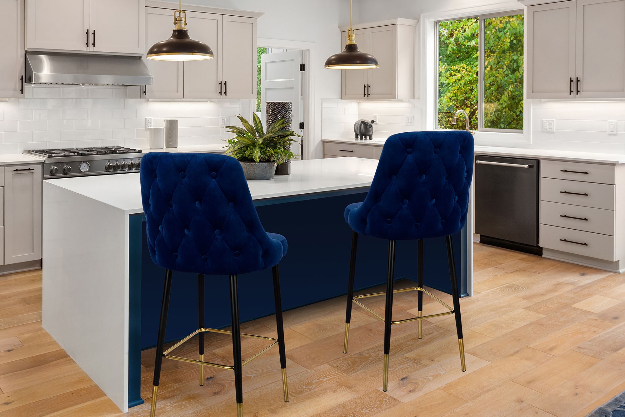 Kayoom Hochstuhl »Barstuhl Moonlight 125, gesteppte Rückenlehne, Stuhlbeine günstig online kaufen