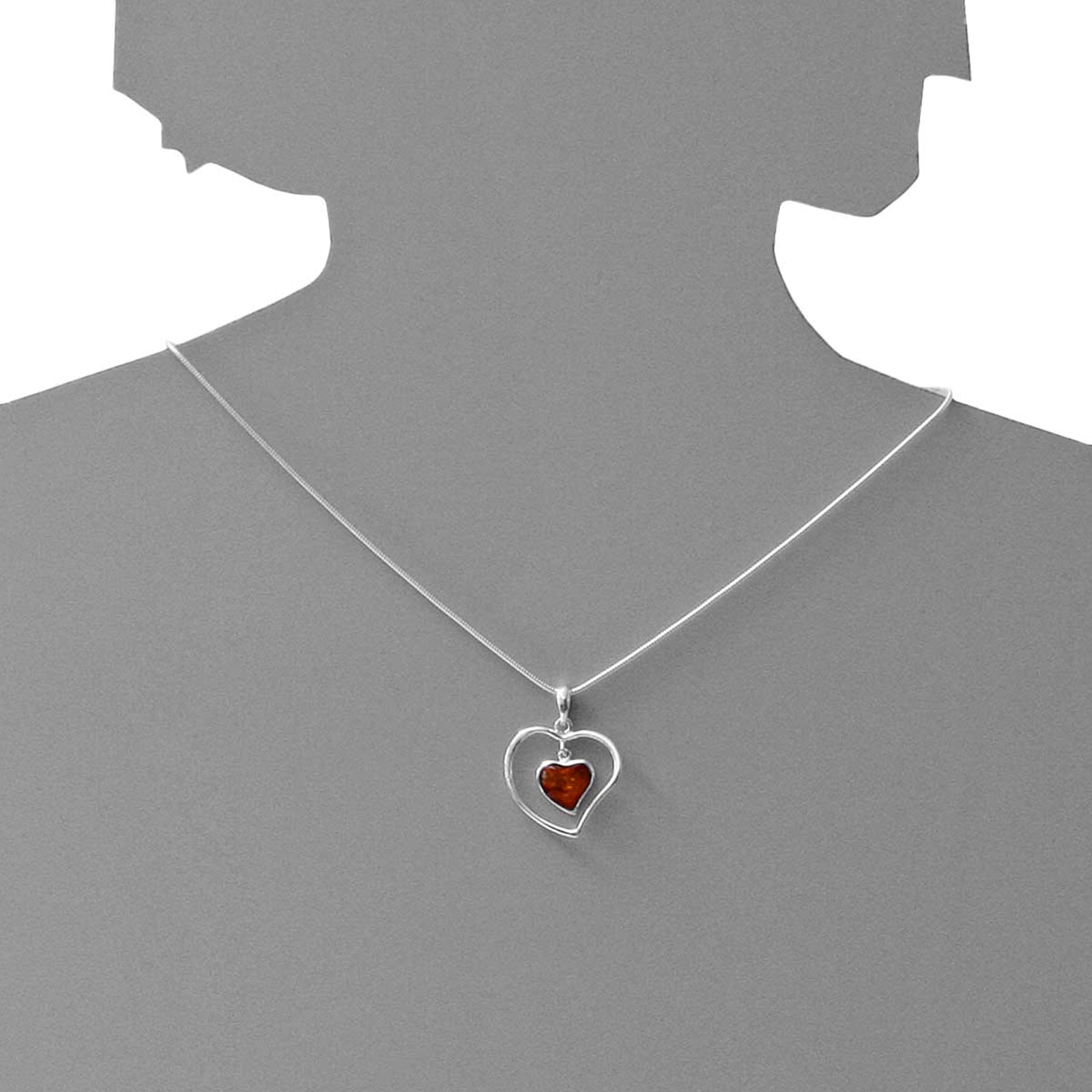 OSTSEE-SCHMUCK Kette mit Anhänger »Ostsee-Schmuck Kette mit Anhänger Herz Kette mit Anhänger Herz«, (2 tlg.)