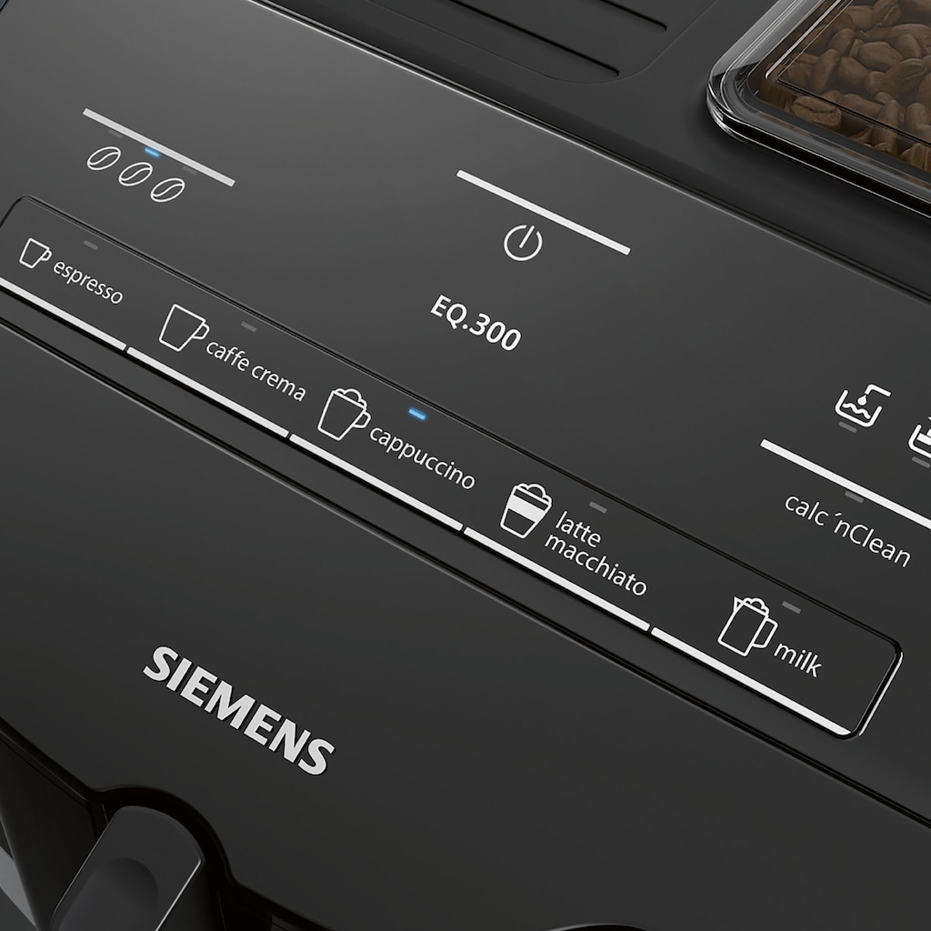 SIEMENS Kaffeevollautomat »EQ.300 TI353514DE«, einfache Zubereitung, 5 Kaffee-Milch-Getränke, LCD-Dialog-Display