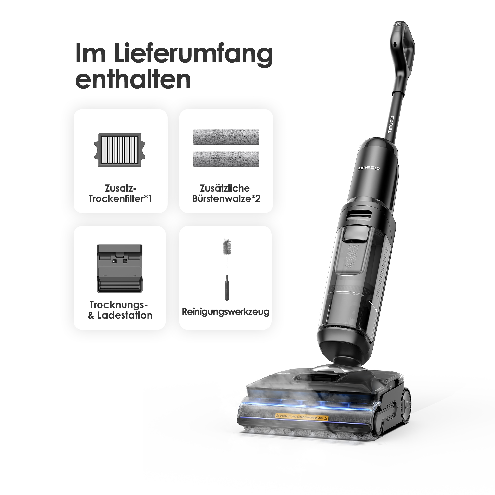 Tineco Nass-Trocken-Sauger »FLOOR ONE S7 Stretch Steam Plus mit 160°C Dampfreinigung« Selbstantrieb, 80 Minuten