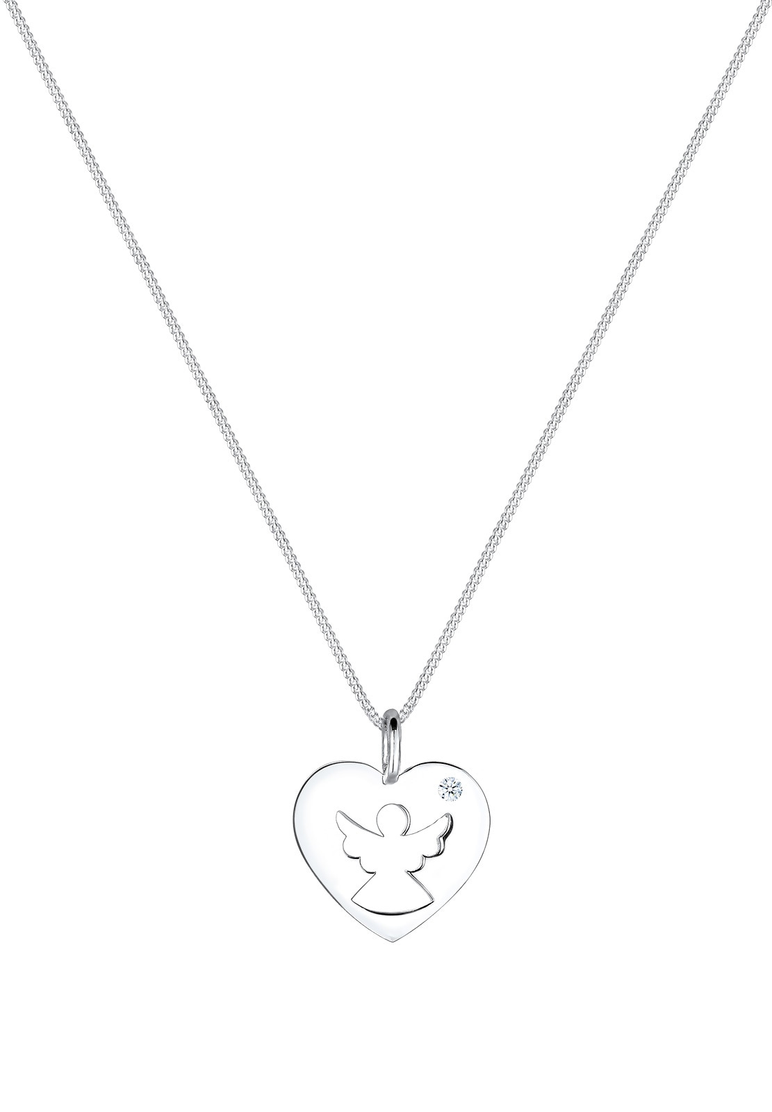 Elli DIAMONDS Collierkettchen »Herz Diamant Weiß Brillantschliff (0.03 ct) 925 Sterling Silber«