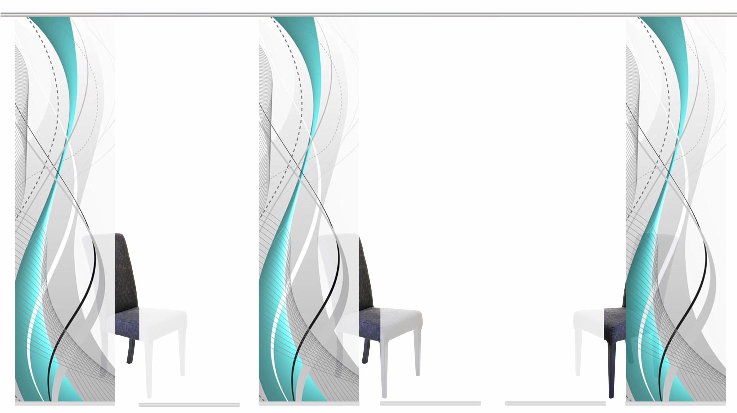 HOME WOHNIDEEN Schiebegardine »WUXi« Klettband 6 Stk. tlg. HxB: 245x60, ink günstig online kaufen