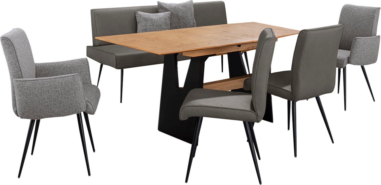 K+W Komfort & Wohnen Essgruppe »Giacomo I« Polsterbank, 2 Stühle und 2 Arml günstig online kaufen