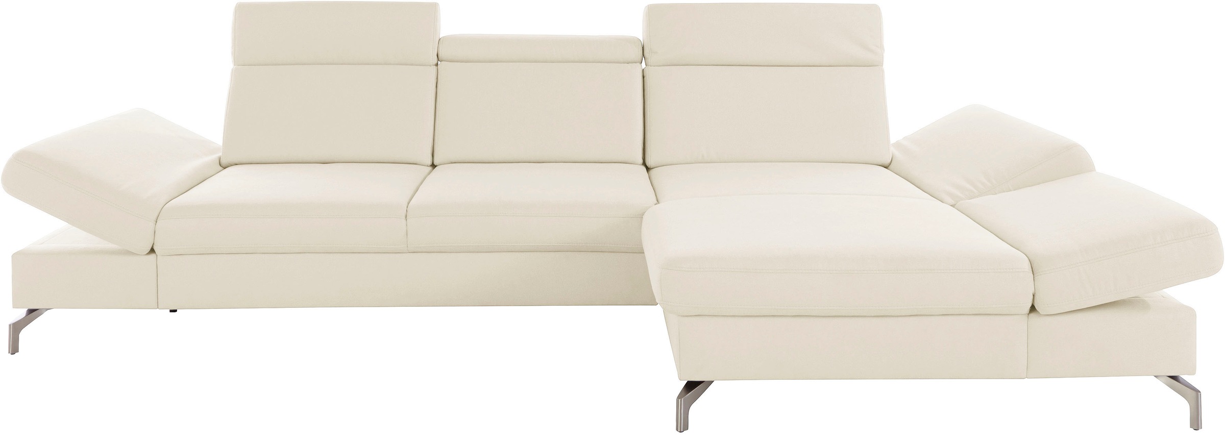 sit&more Ecksofa »Brisbane L-Form«, Fußhöhe 12 cm, inklusive Sitztiefen-, Armteil- und Kopfteilverstellung