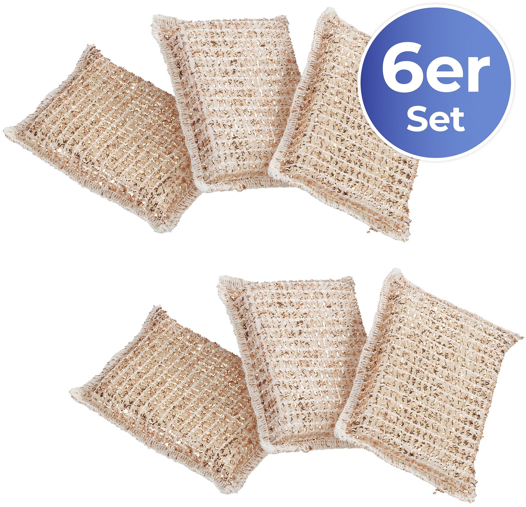 Maximex Reinigungsschwamm »Kupferschwamm« entfernen schonend hartnäckigen Schmutz, Eingebranntes und Rost