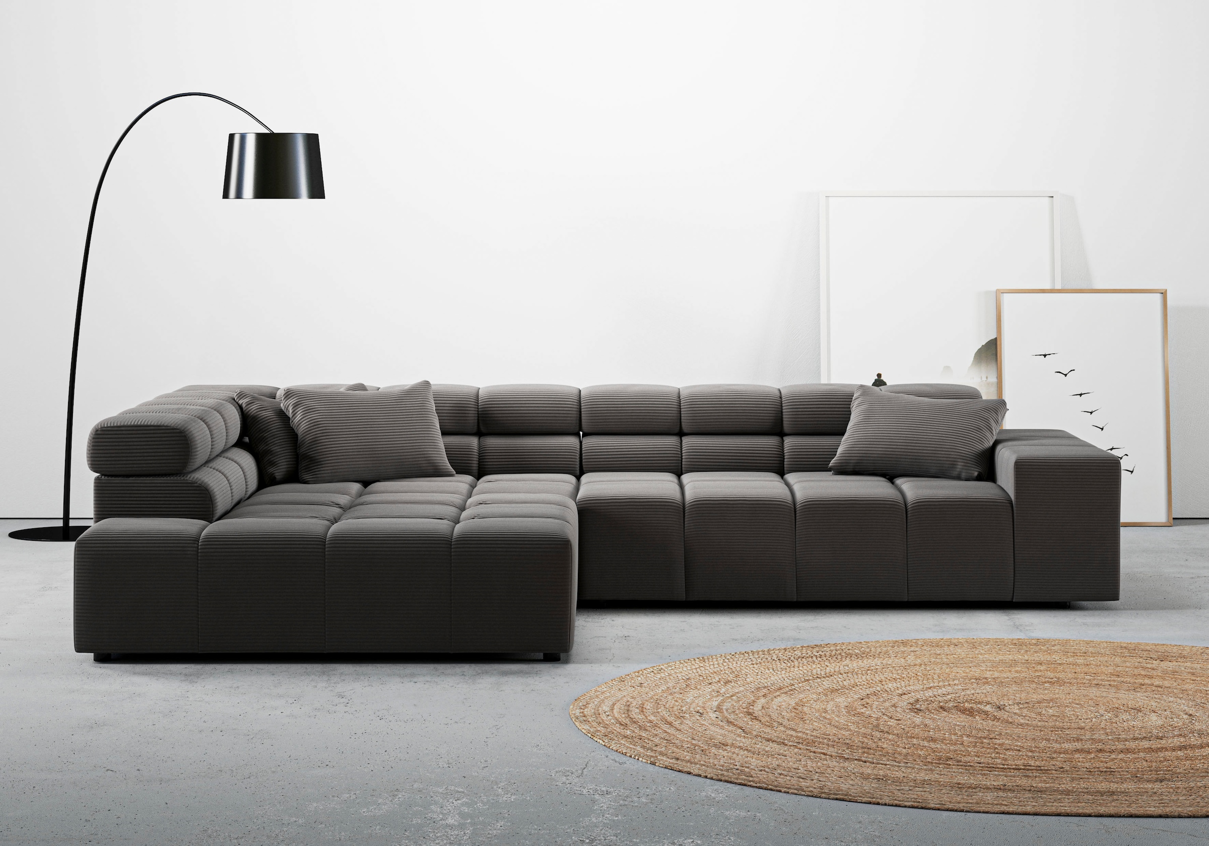 INOSIGN Ecksofa »Ancona incl. Kopfteilverstellung, OTTOs Choice, Breite 319cm, L-Form«, wahlweise motorische Sitztiefenverstellung, auch in Cord + Easy Care