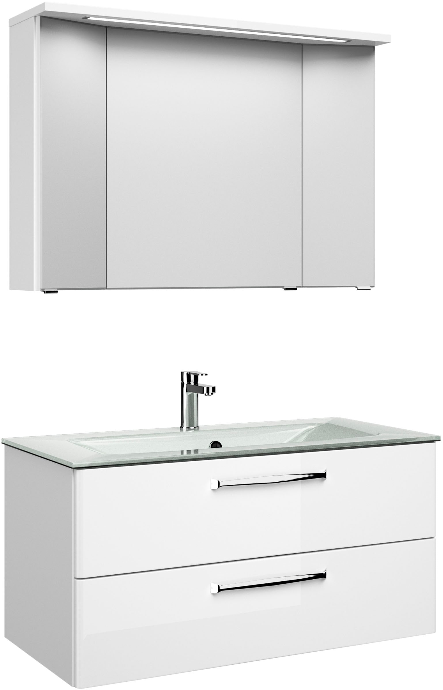 Saphir Badmöbel-Set »Trentino 2-teilig Glas-Waschtisch, Spiegelschrank mit günstig online kaufen