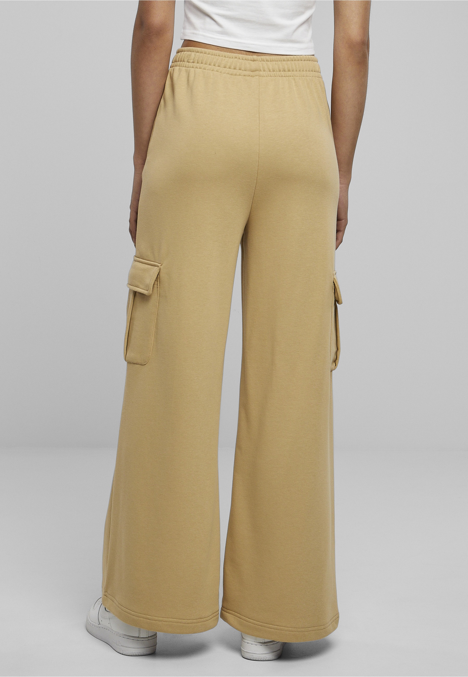 URBAN CLASSICS Cargohose »Urban Classics Damen Ladies Highwaist Wide Leg Cargo Terry Pants«