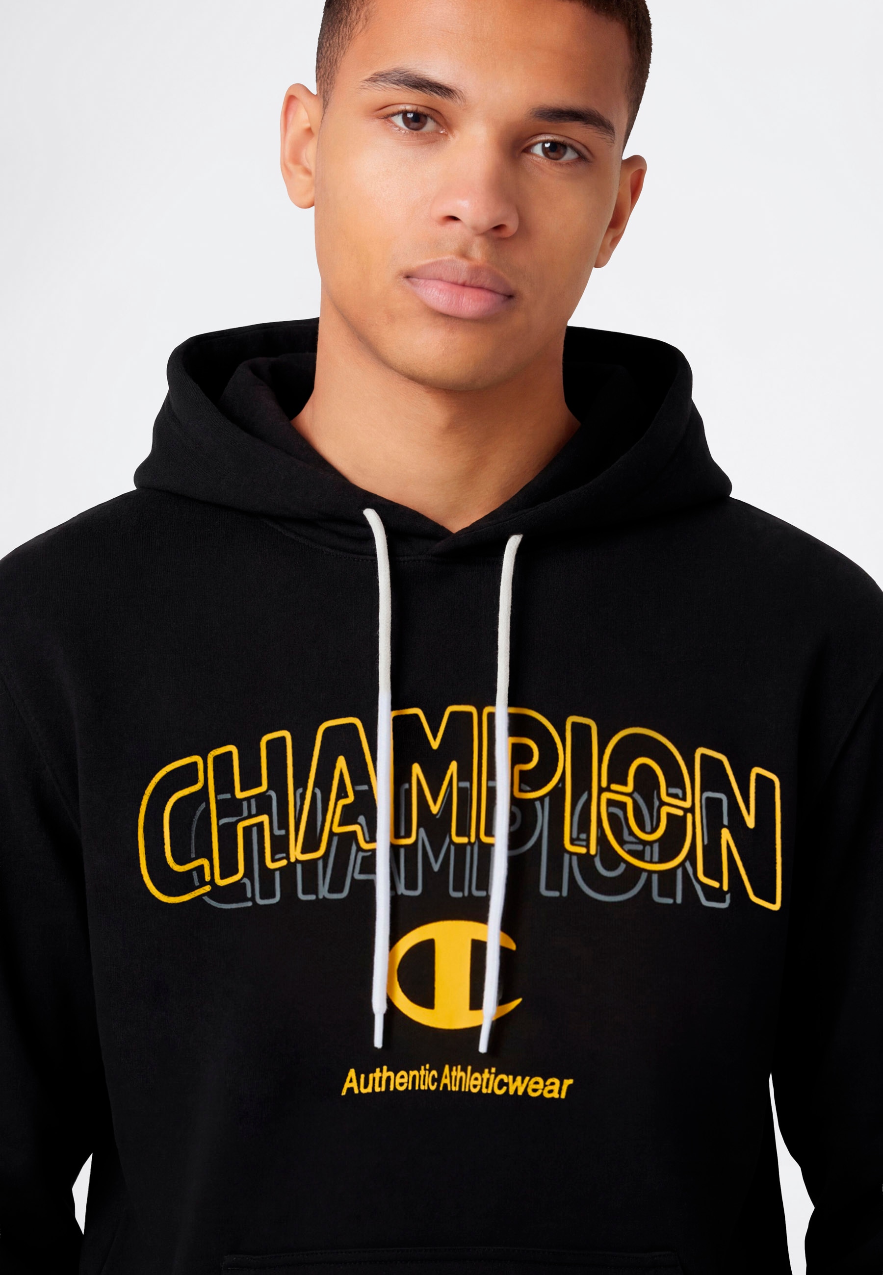 Champion Kapuzensweatshirt »Graphic Terry Hoodie«, mit Rundhalsausschnitt, aus Baumwolle und Polyester
