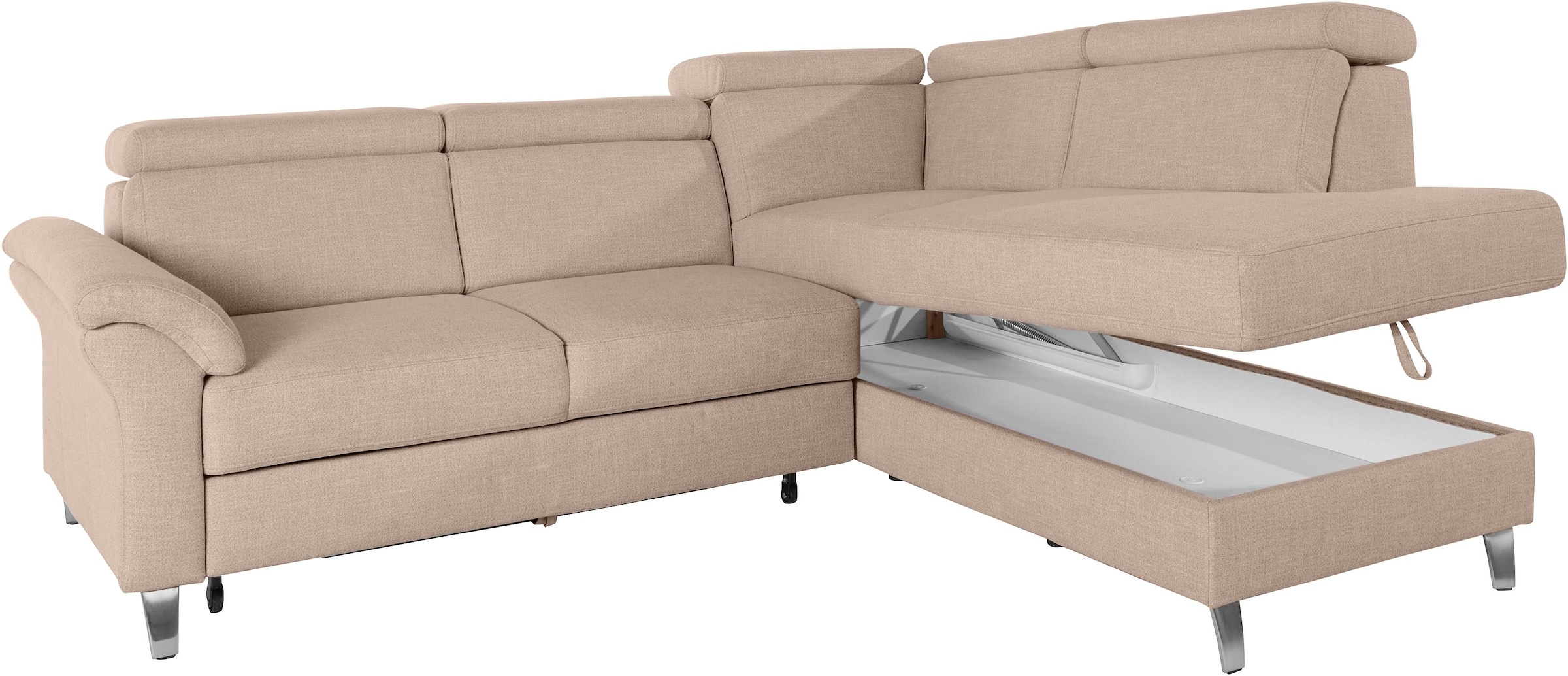 sit&more Ecksofa, inklusive Kopfteilverstellung, wahlweise mit Bettfunktion und Bettkasten