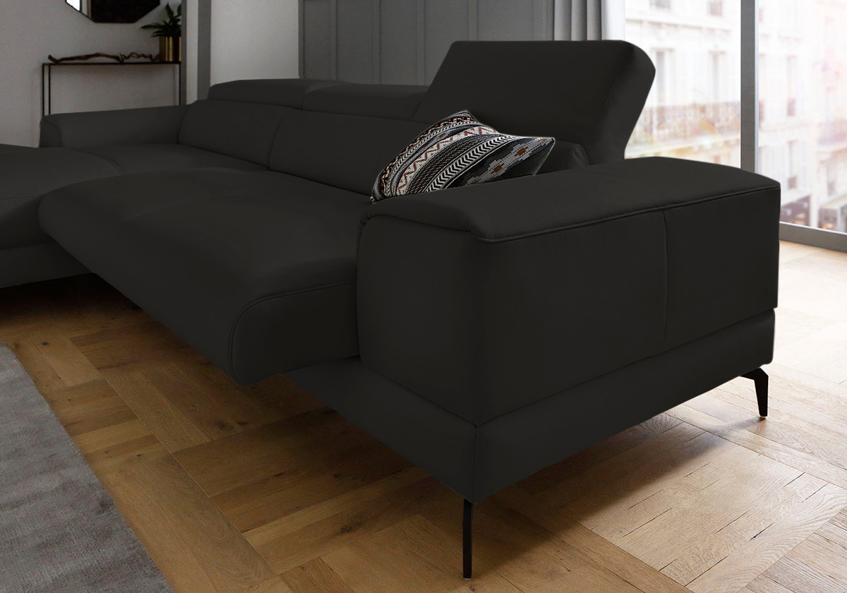 W.SCHILLIG Ecksofa »piedroo, Designsofa mit tollem Sitzkomfort, L-Form«, Kopfteilverstellung, wahlweise mit Sitztiefenverstellung, Breite 303cm