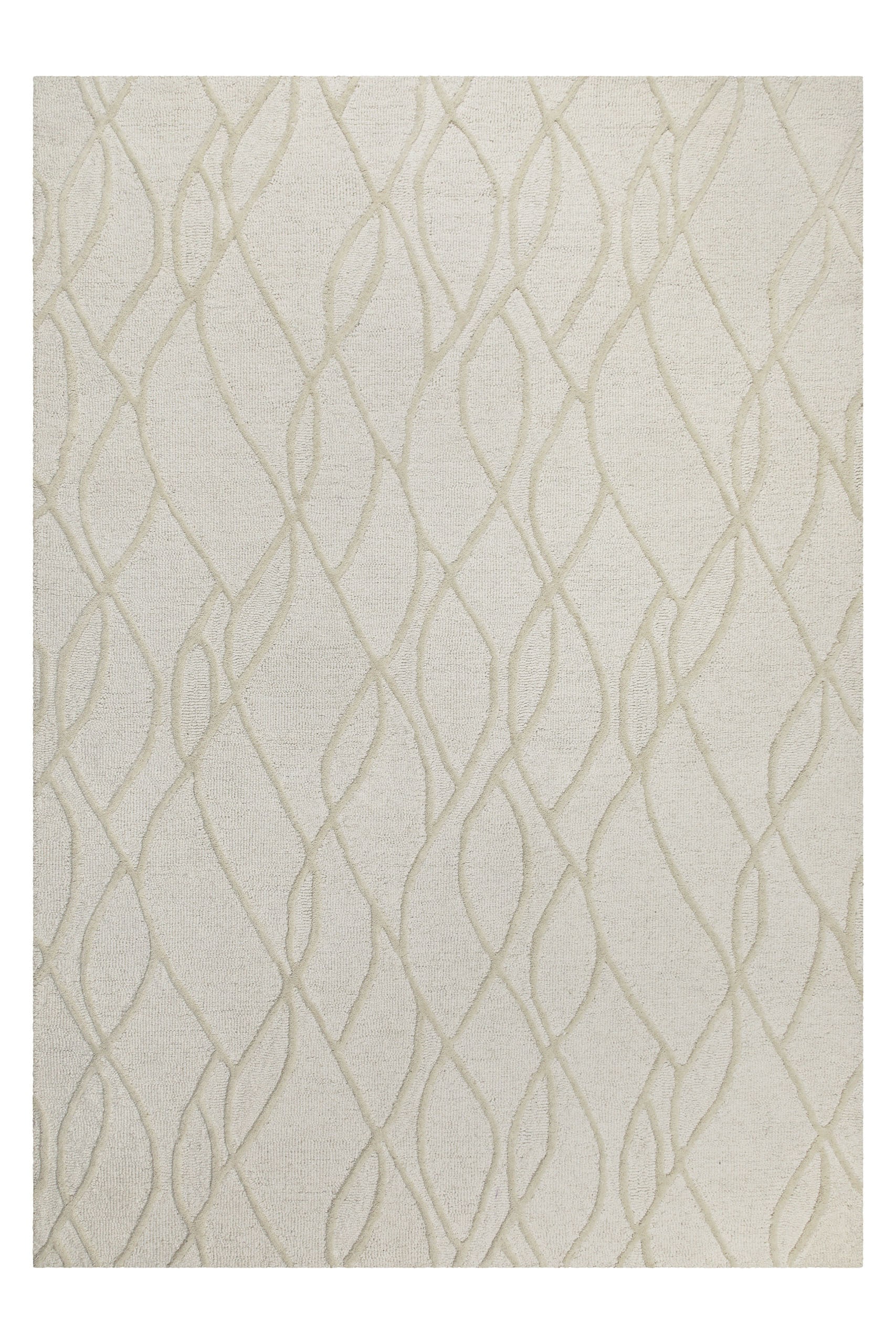 Wecon home Wollteppich »Hamptons TWENTYTHREE«, rechteckig, 15 mm Höhe, Läufer, Schurwolle, Kurzflor, Wohnzimmer, Schlafzimmer, Wellen
