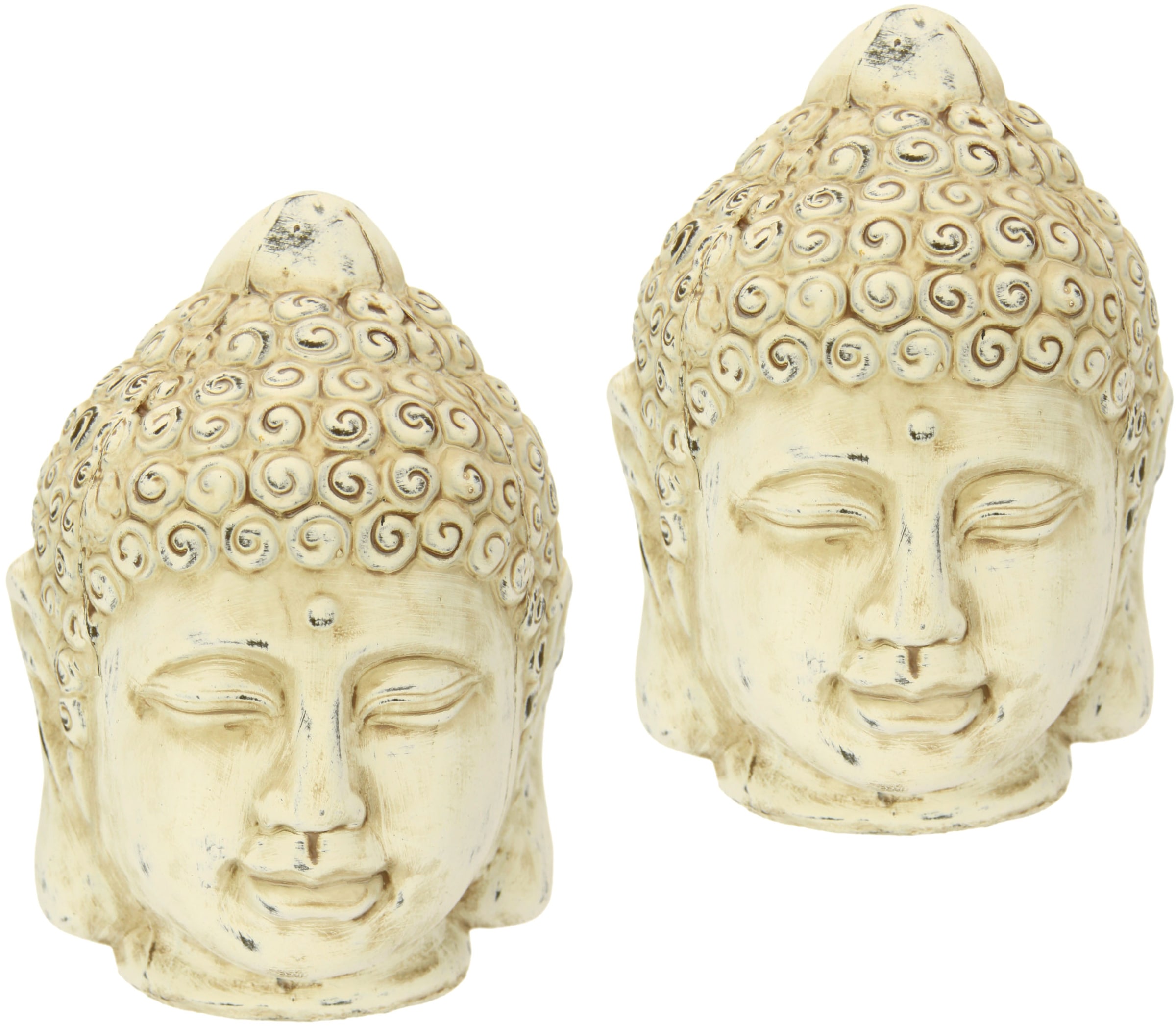 I.GE.A. Dekofigur »Buddha-Kopf«, 2er Set auf Rechnung bestellen