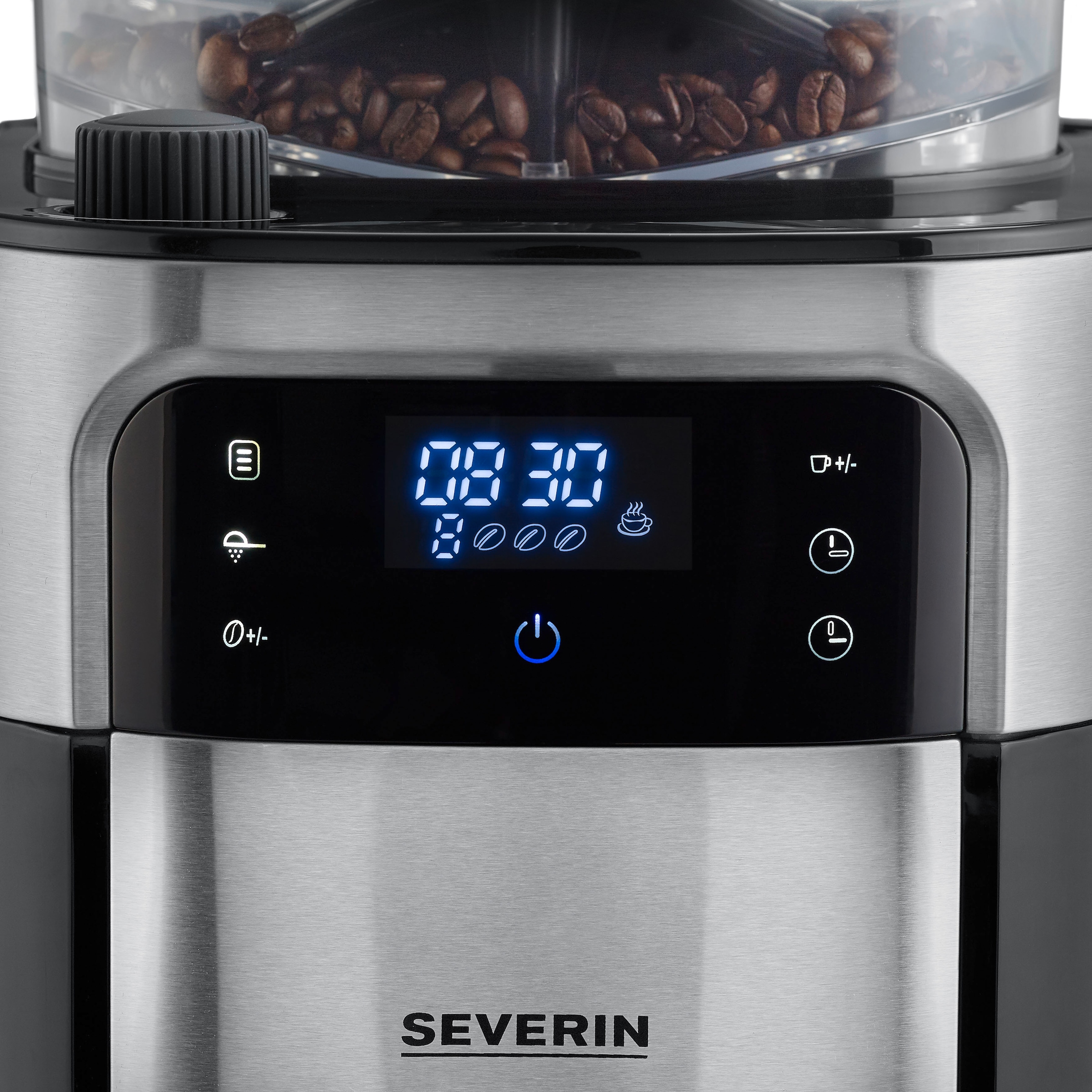 Severin Kaffeemaschine mit Mahlwerk »KA 4814«, 1 l Kaffeekanne, Permanentfilter, 1x4, mit Mahlwerk, Schwenkfilter, LED-Touch-Display, Timerfunktion