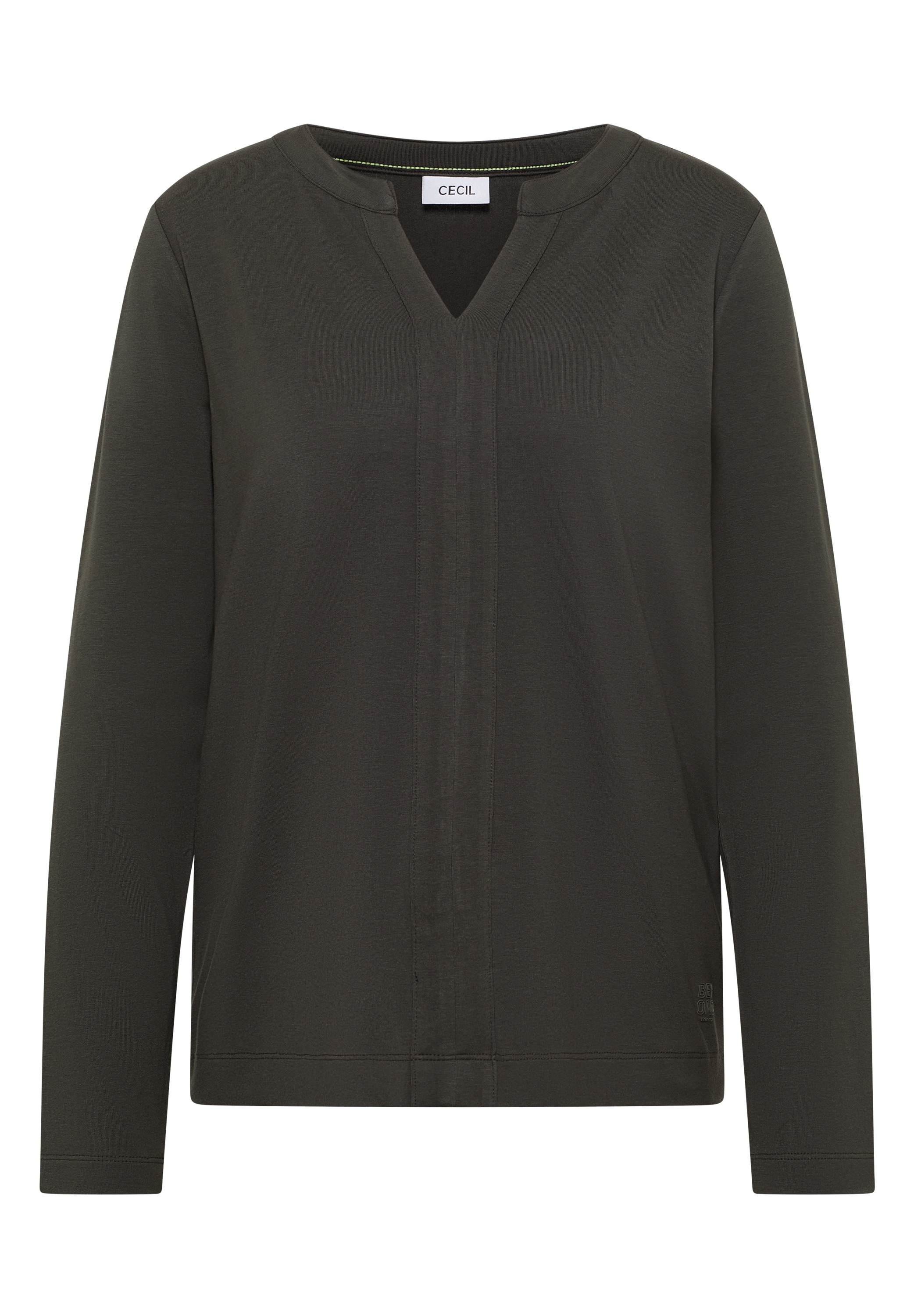 Cecil Blusenshirt feines Frontdetail, Splitneck, mit Elasthananteil