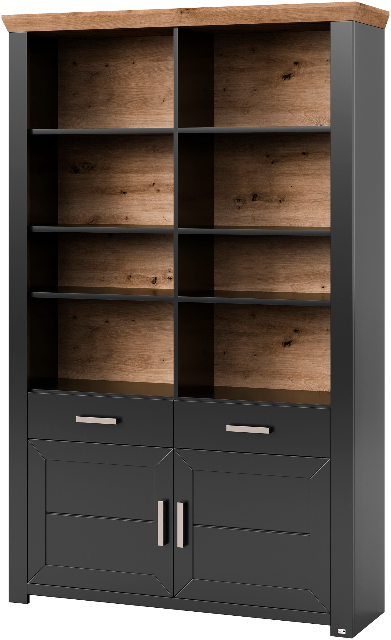 set one by Musterring Aktenregal »York«, offenes Design, wahlweise mit Beleuchtung, 3 Farben, Breite 129 cm