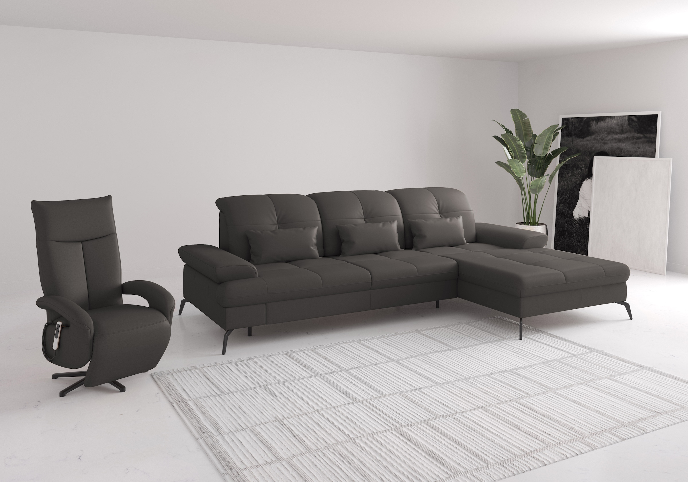 sit&more Ecksofa »Amica«, wahlweise mit Bettfunktion, Bettkasten und Kopfteiverstellung
