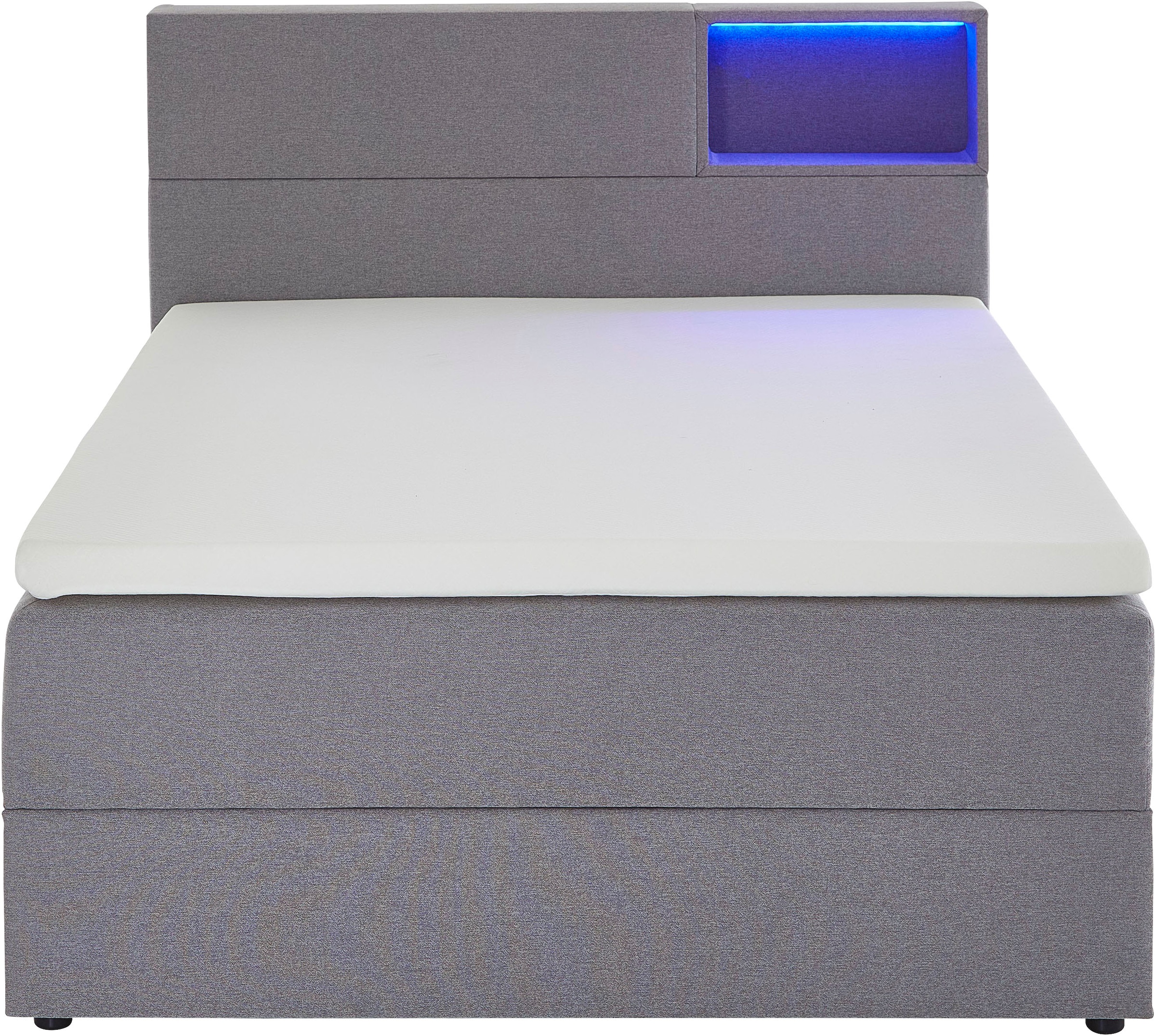 meise.möbel Boxspringbett »Caja mit Bettkasten und Topper«, mit LED ausgestattetes Ablagefach im Kopfteil