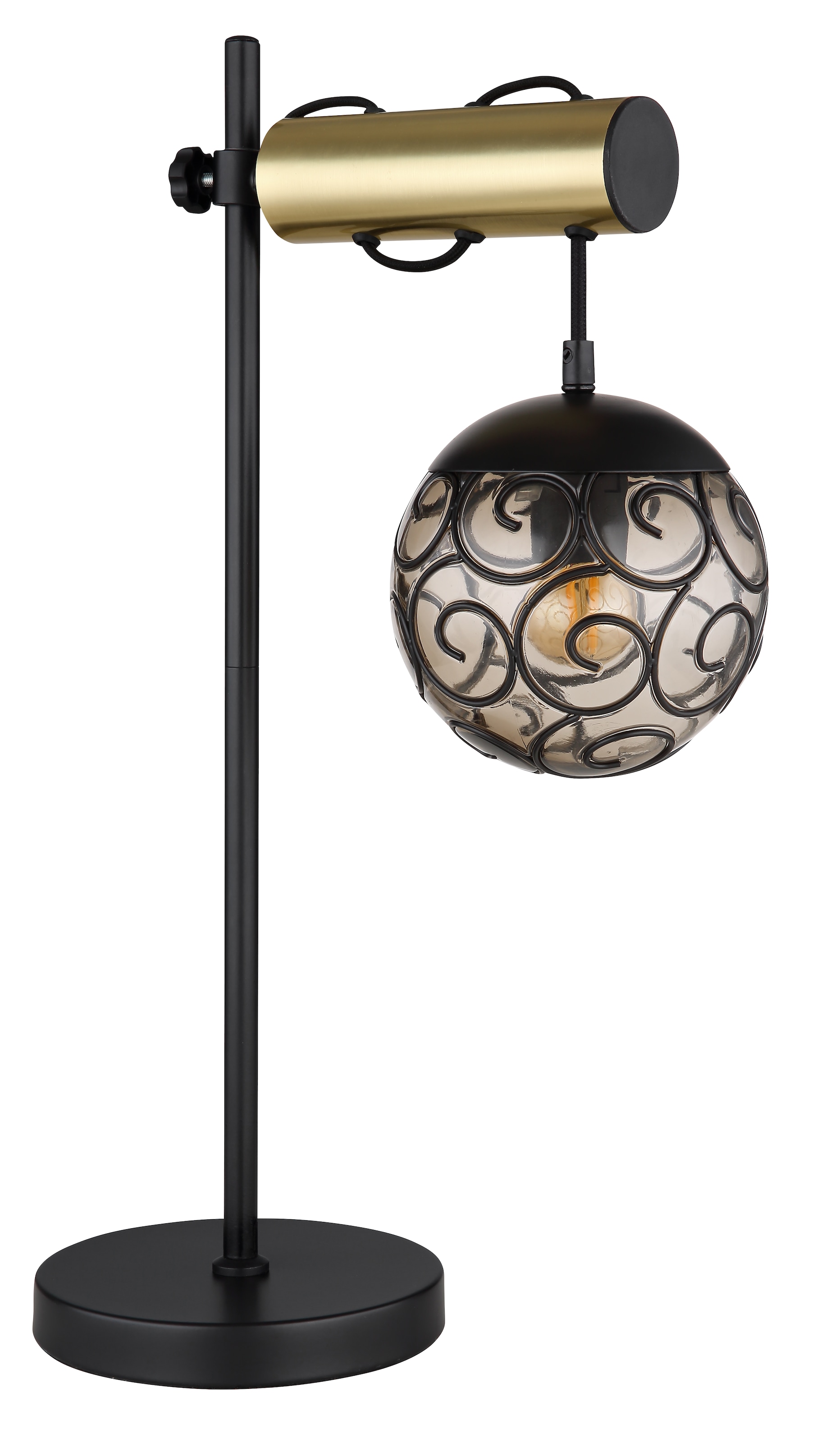 GLOBO LIGHTING Tischleuchte »FITZ«, Leuchtmittel E27 | ohne Leuchtmittel, Tischlampe/Metall/goldfarben/antik/höhenverstellbar