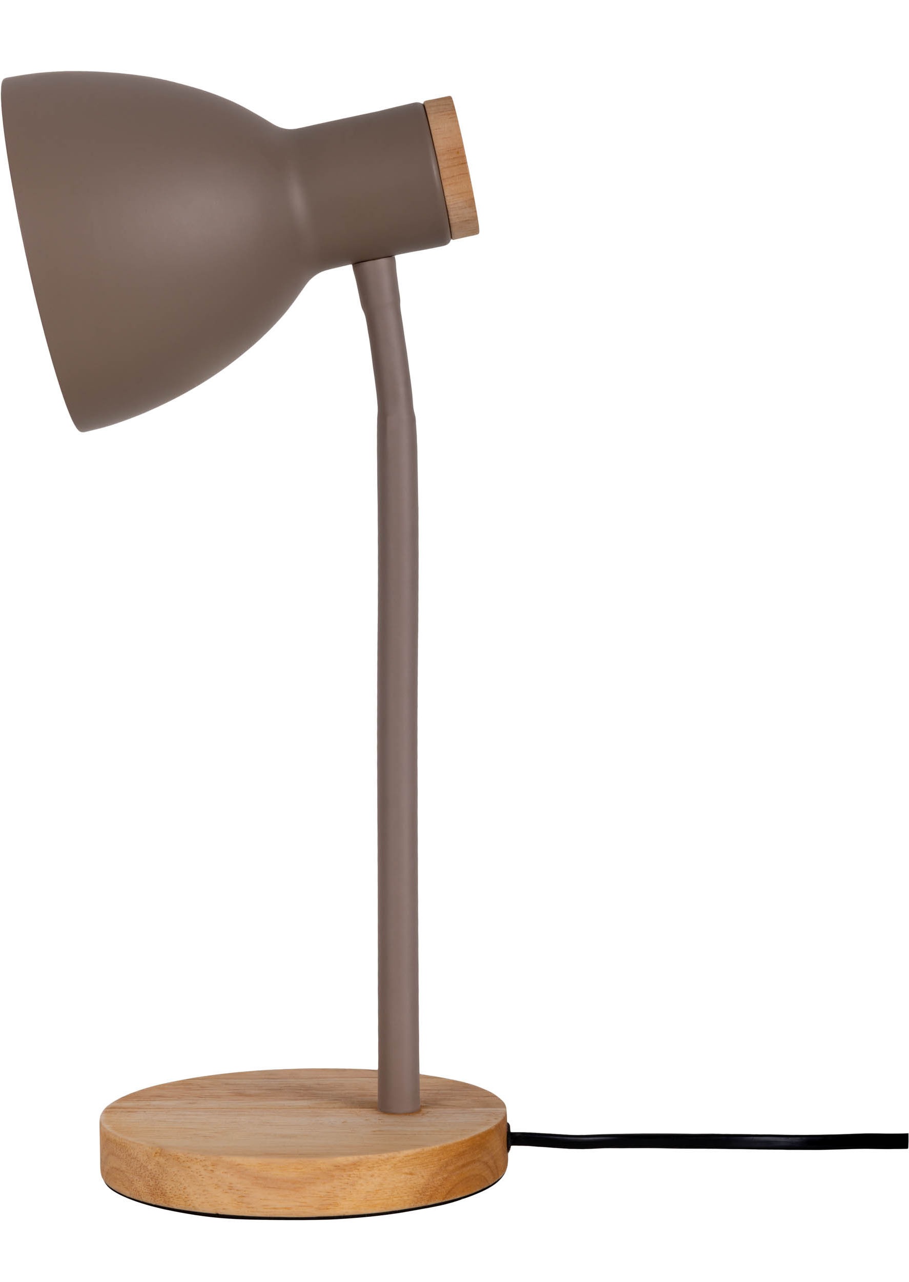 näve Schreibtischlampe »Marie«, 1 flammig, Leuchtmittel E14 | ohne Leuchtmittel, Fuß und Schirm z.T. aus Holz, Schirm flexibel beweglich, E14