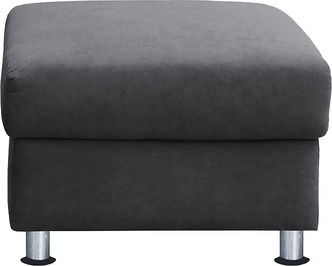 TRENDMANUFAKTUR Hocker »Rondo, Polsterhocker zur Serie, Breite 67 cm, Füße chromfarben«, Fußhocker wahlweise mit Federkern, in verschiedenen Bezügen bestellbar