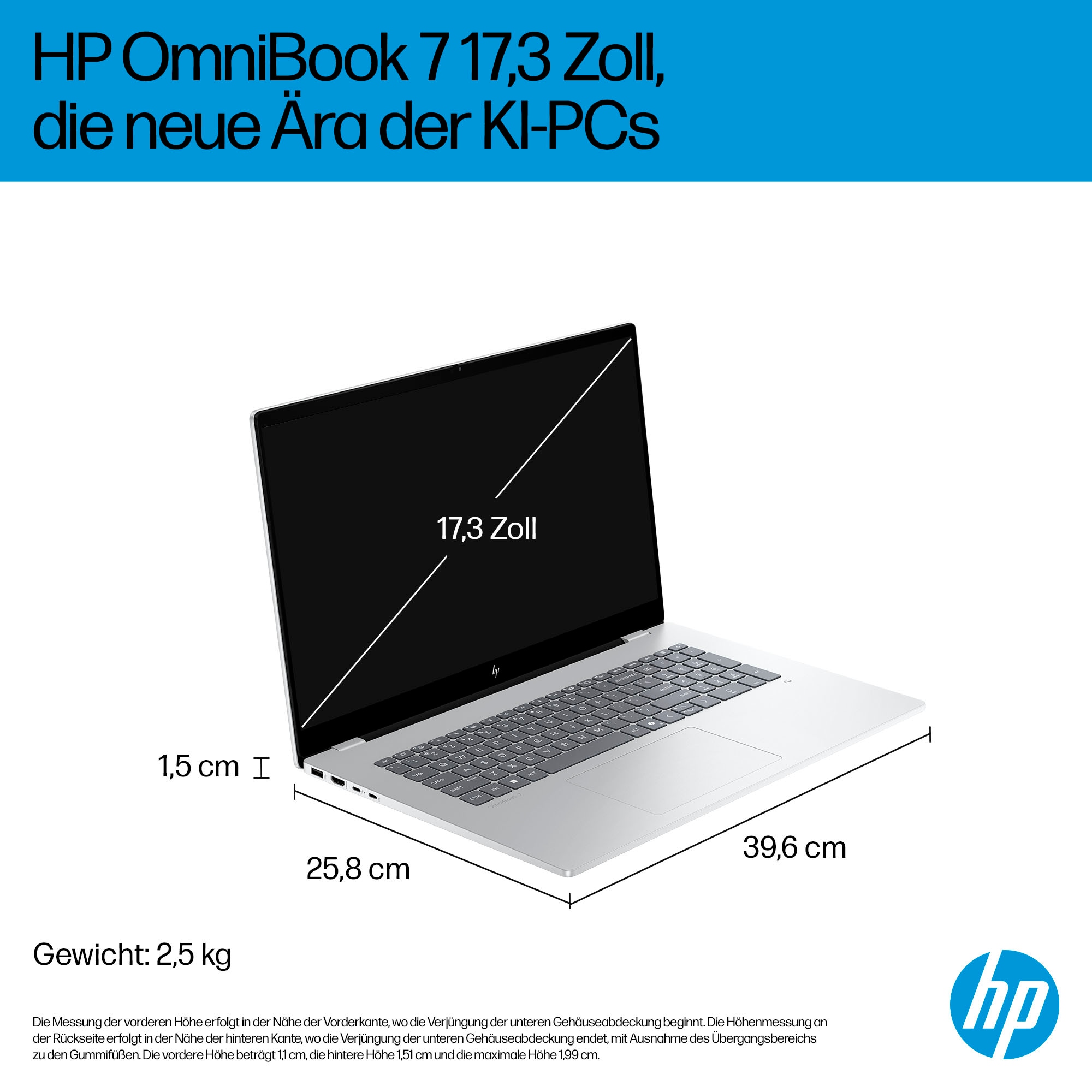 HP Notebook »OmniBook 7 17-dc0075n«, 43,9 cm, / 17,3 Zoll, Intel, Core Ultra 7, ARC, 1000 GB SSD