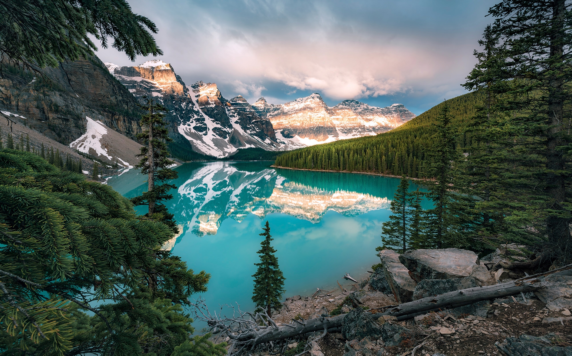 Sanders & Sanders Fototapete Landschaft Berge Grün und Blau 450 x 280 cm 61 günstig online kaufen