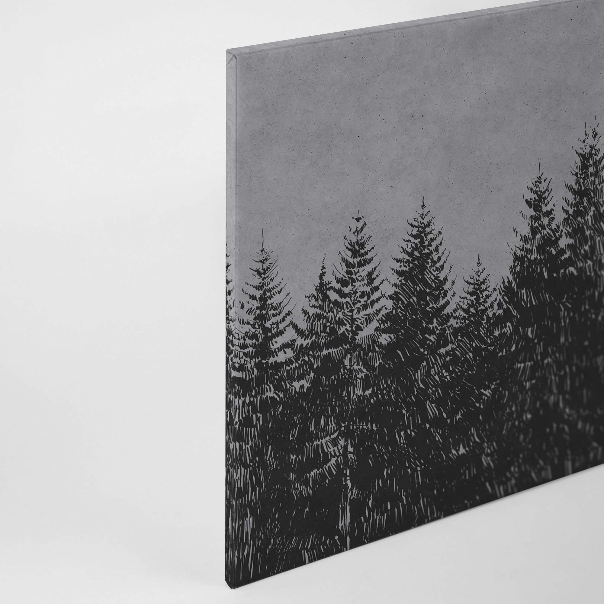 A.S. Création Leinwandbild »black forest 3«, Kunst-Wald-Kinder, (1 St.), Wald Bild Keilrahmen Schwarz Grau Leinwand-Bild Wohnzimmer modern Wand