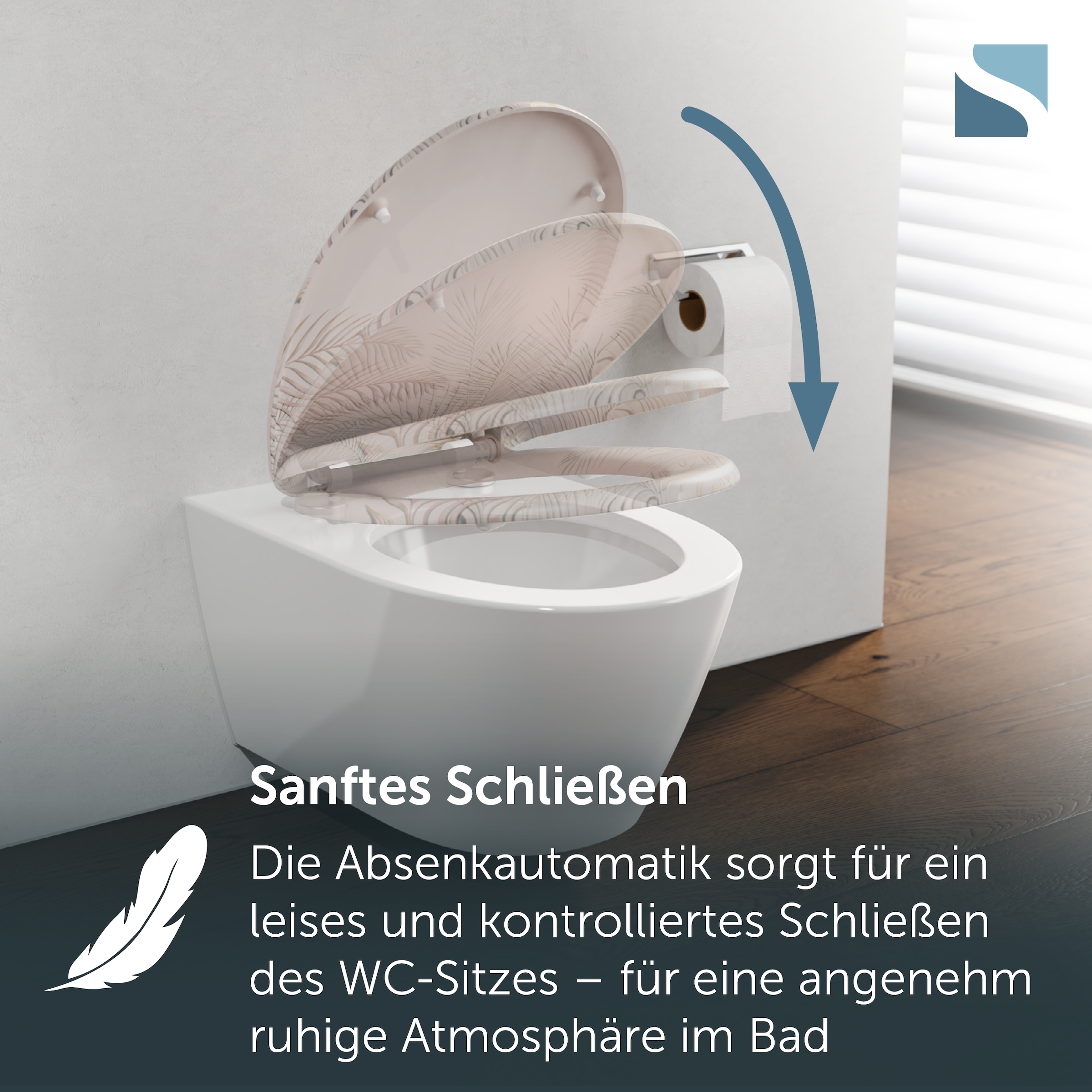 Schütte WC-Sitz »PALM LEAVES« Toilettendeckel, Absenkautomatik, Schnellverschluss, O-Form, bis 175kg
