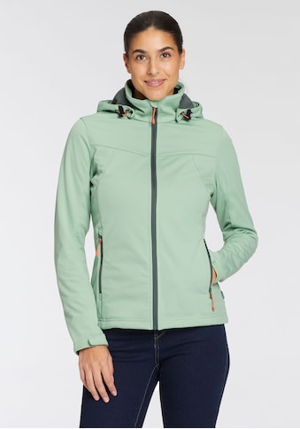 Softshelljacke »D SOFTSHELLJACKE BOISE«, mit Kapuze