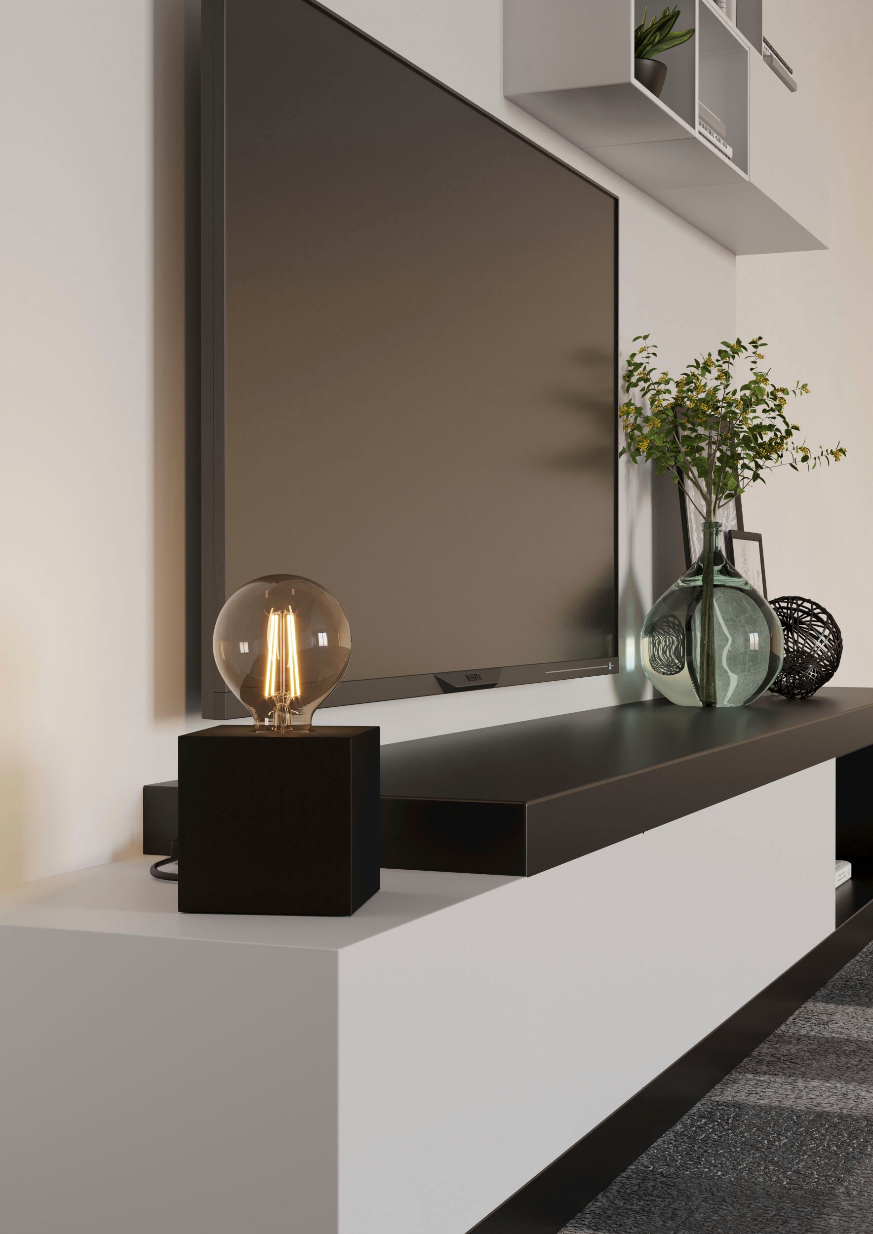 EGLO Tischleuchte »PRESTWICK 2 Tischlampe, Stahl, E27, Nachttischlampe, Wohnzimmerlampe«, Leuchtmittel E27 | Leuchtmittel wechselbar-ohne Leuchtmittel, Tischleuchte, L130 x B16,50 x H110, schwarz, brüniert,
4X40W exkl.