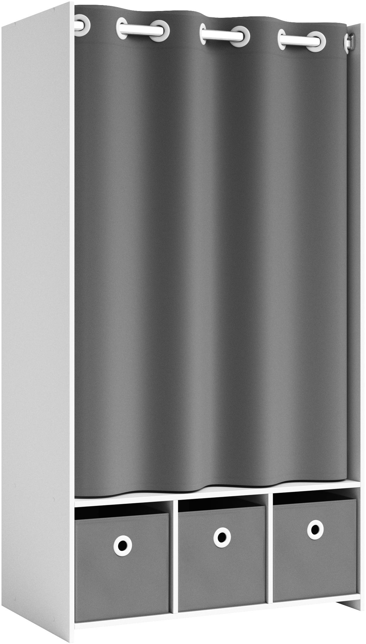 Schlafkontor Kleiderschrank "Jenke mit Stoffvorhang" Allzweckkleiderschrank günstig online kaufen